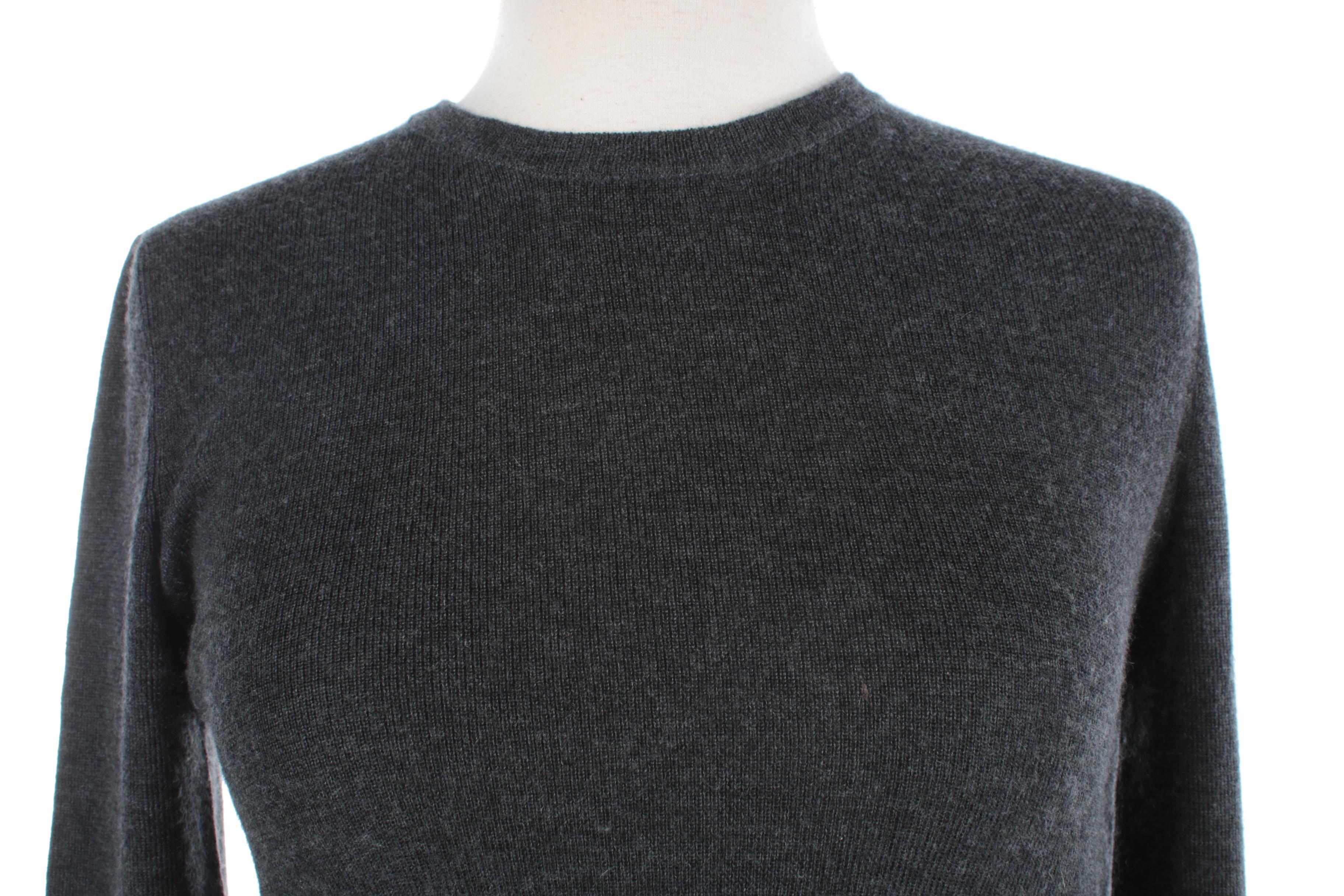 Women's Prada Grey Cashmere and Silk Blend Sweater