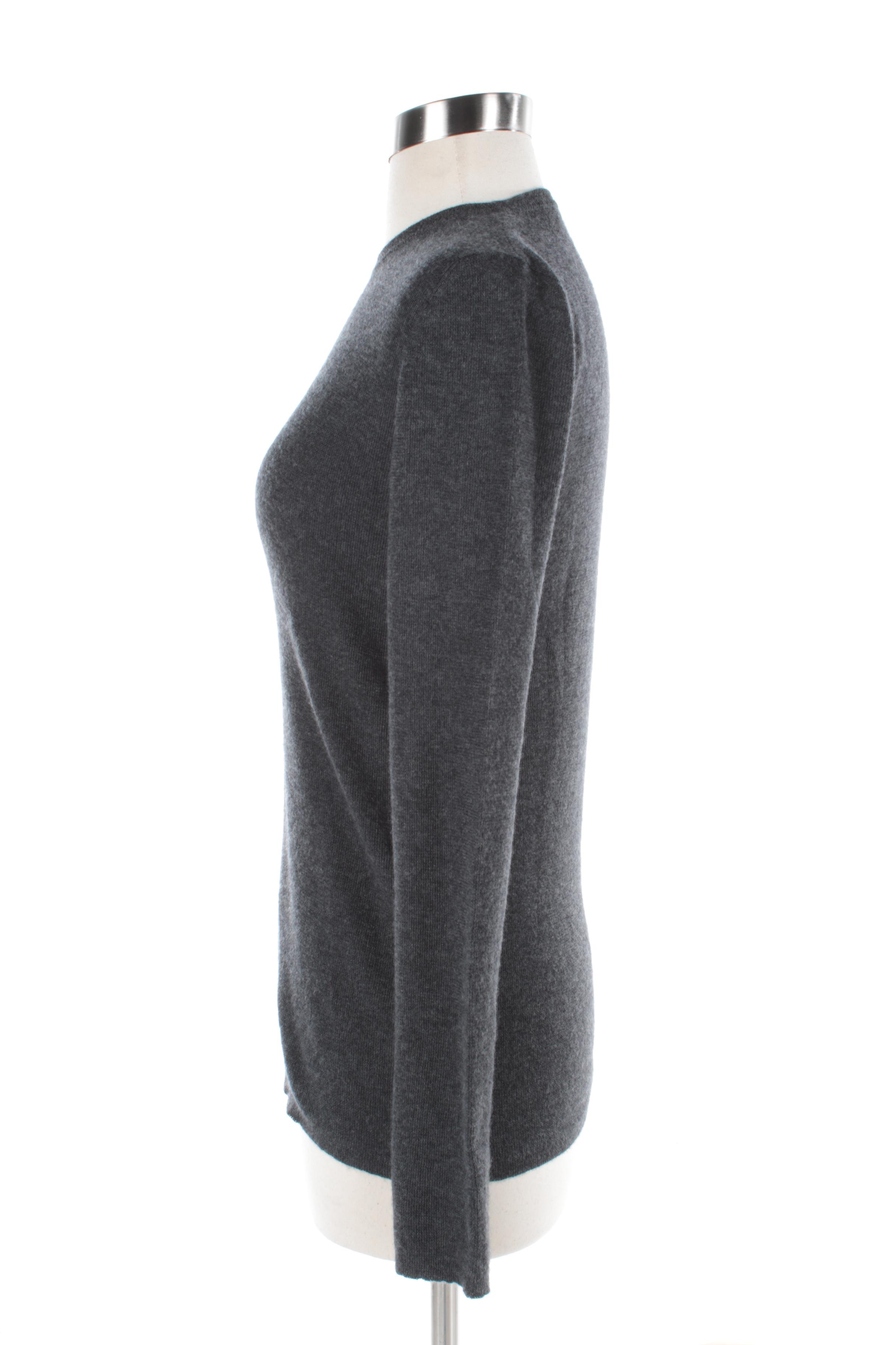 Women's Prada Grey Cashmere and Silk Blend Sweater