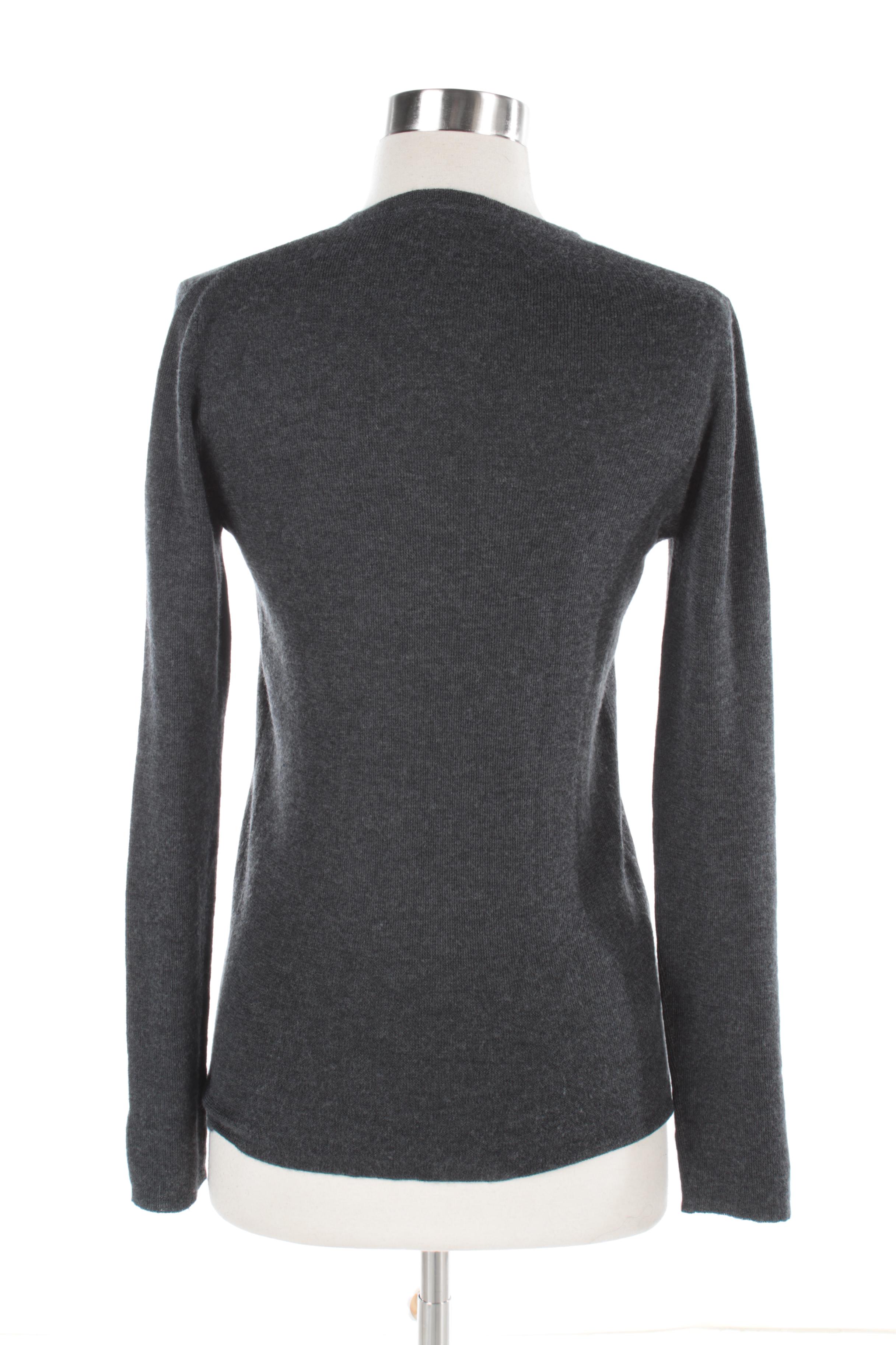 Women's Prada Grey Cashmere and Silk Blend Sweater