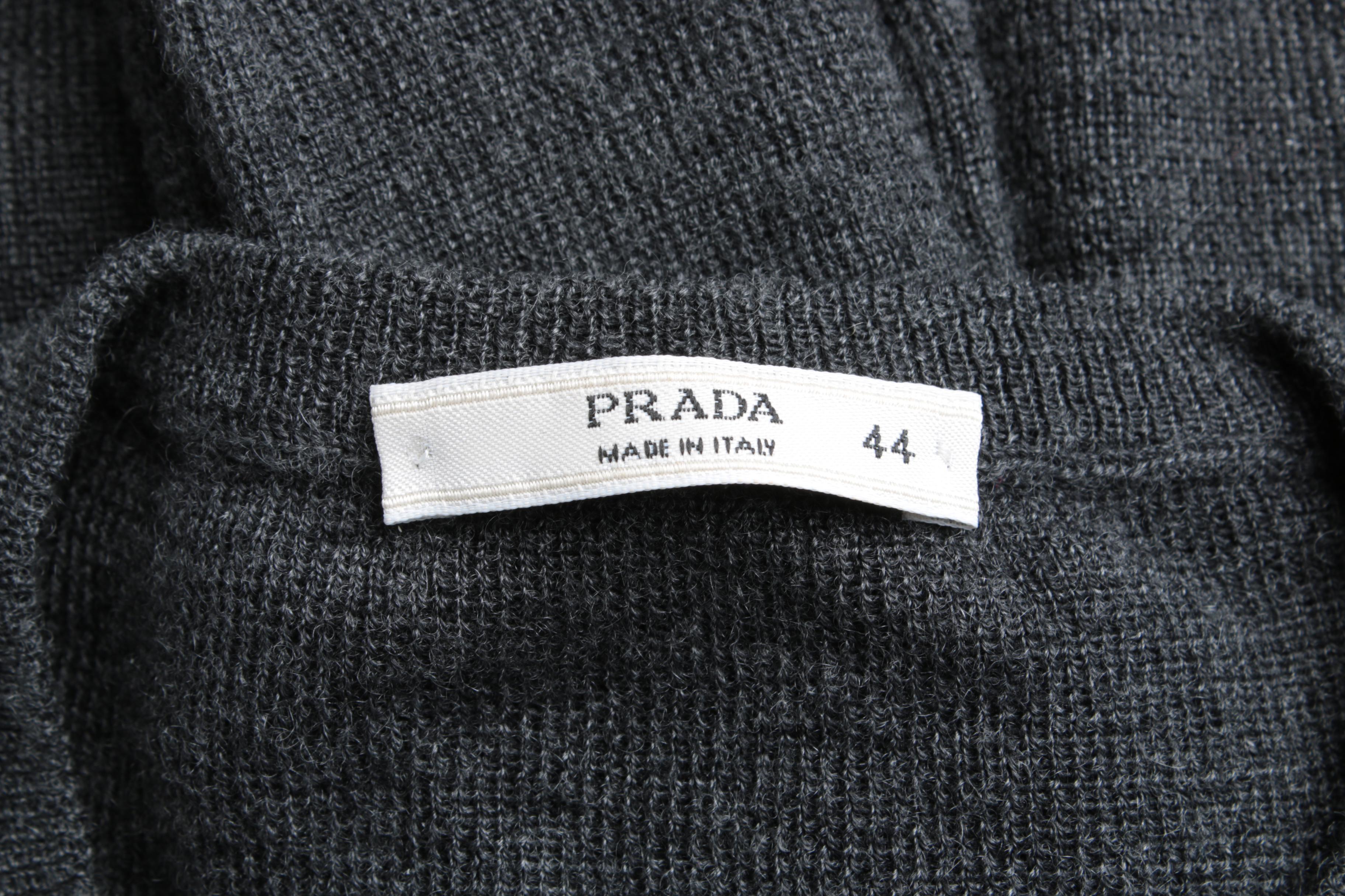 Women's Prada Grey Cashmere and Silk Blend Sweater