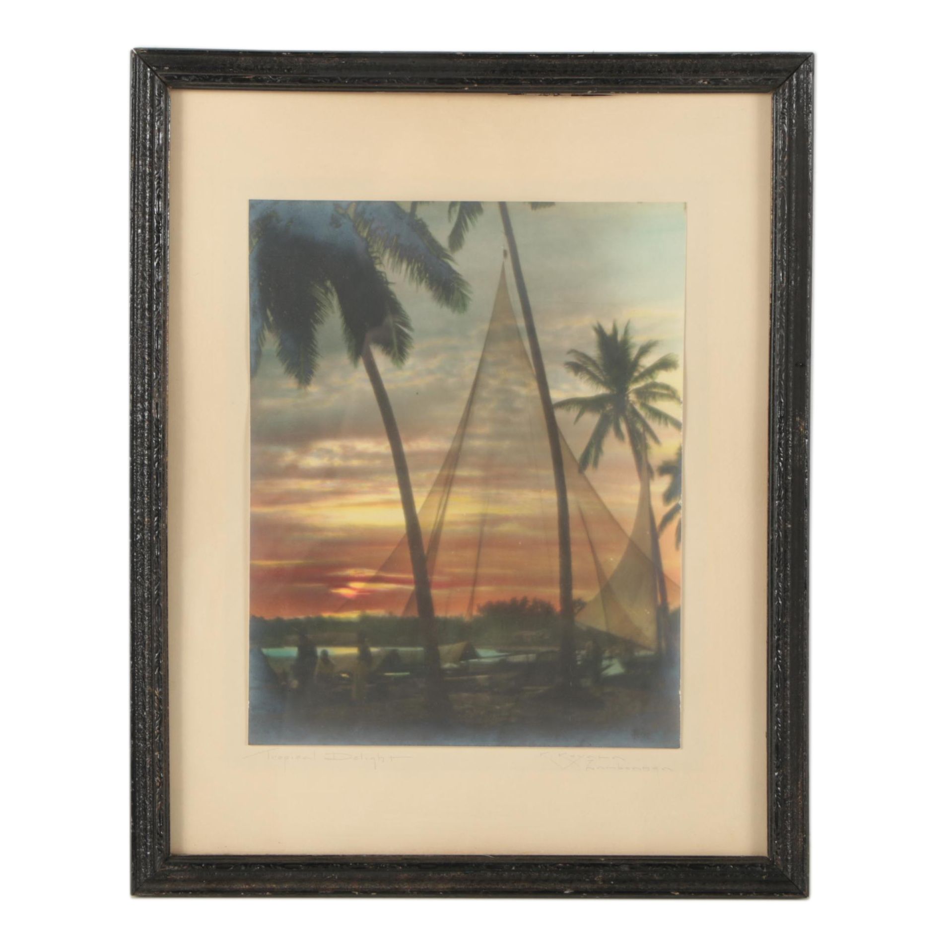 Hand Colored Silver Gelatin Print "Tropical Delight"