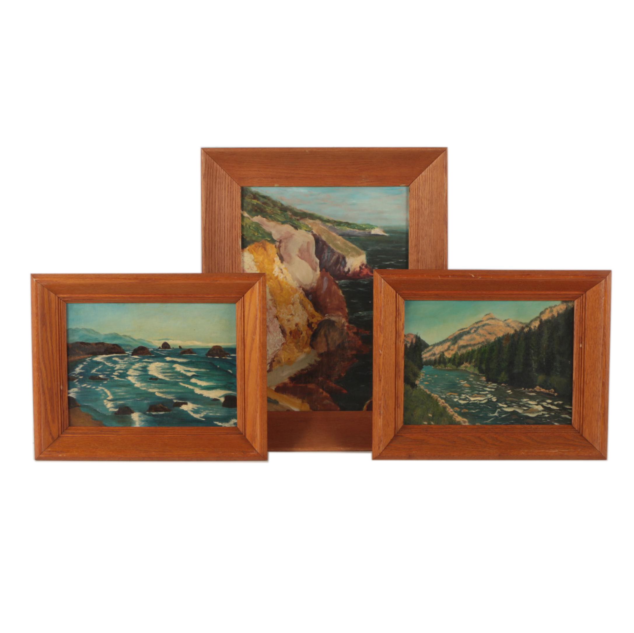 Two 1957 Stanhope Oil Landscape Paintings