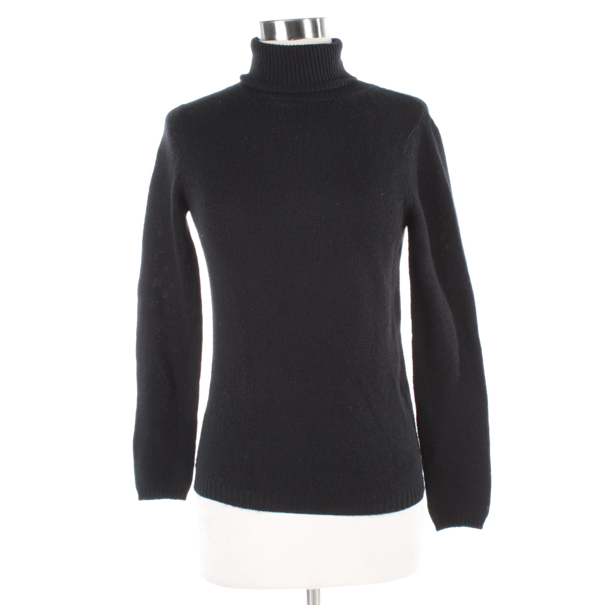 Women's Prada Black Cashmere Turtleneck Sweater