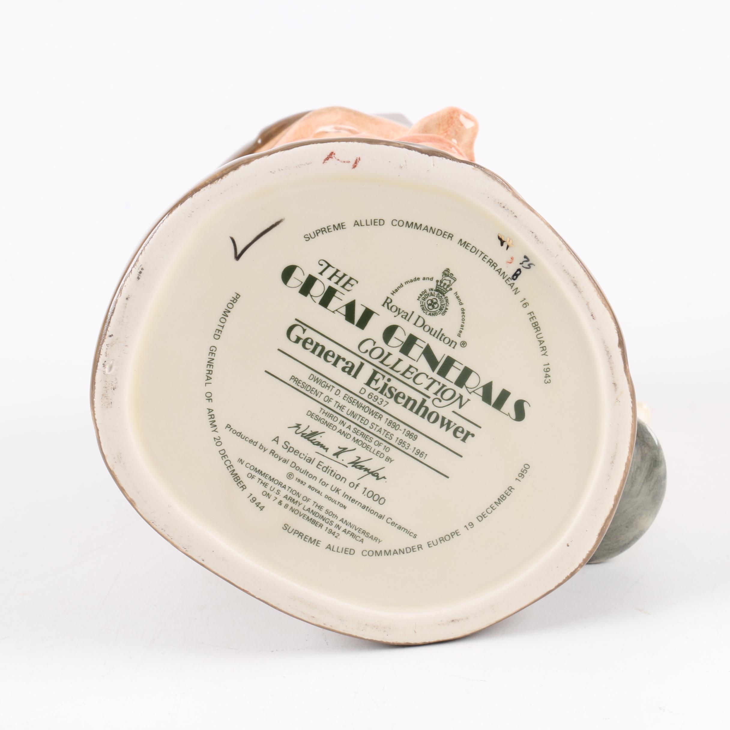 Royal Doulton Presidential Toby Jugs "Washington", "Lincoln" and "Eisenhower"