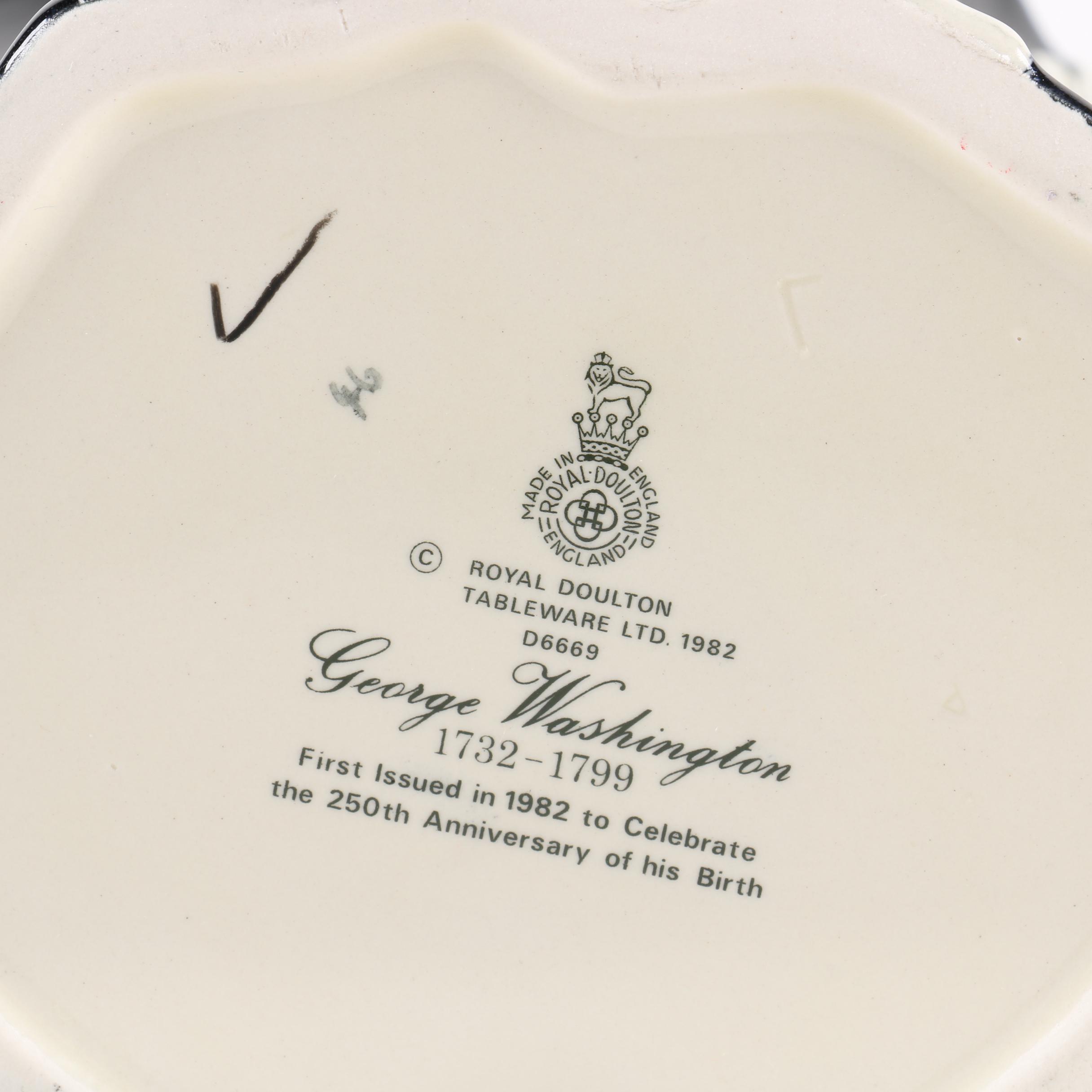 Royal Doulton Presidential Toby Jugs "Washington", "Lincoln" and "Eisenhower"