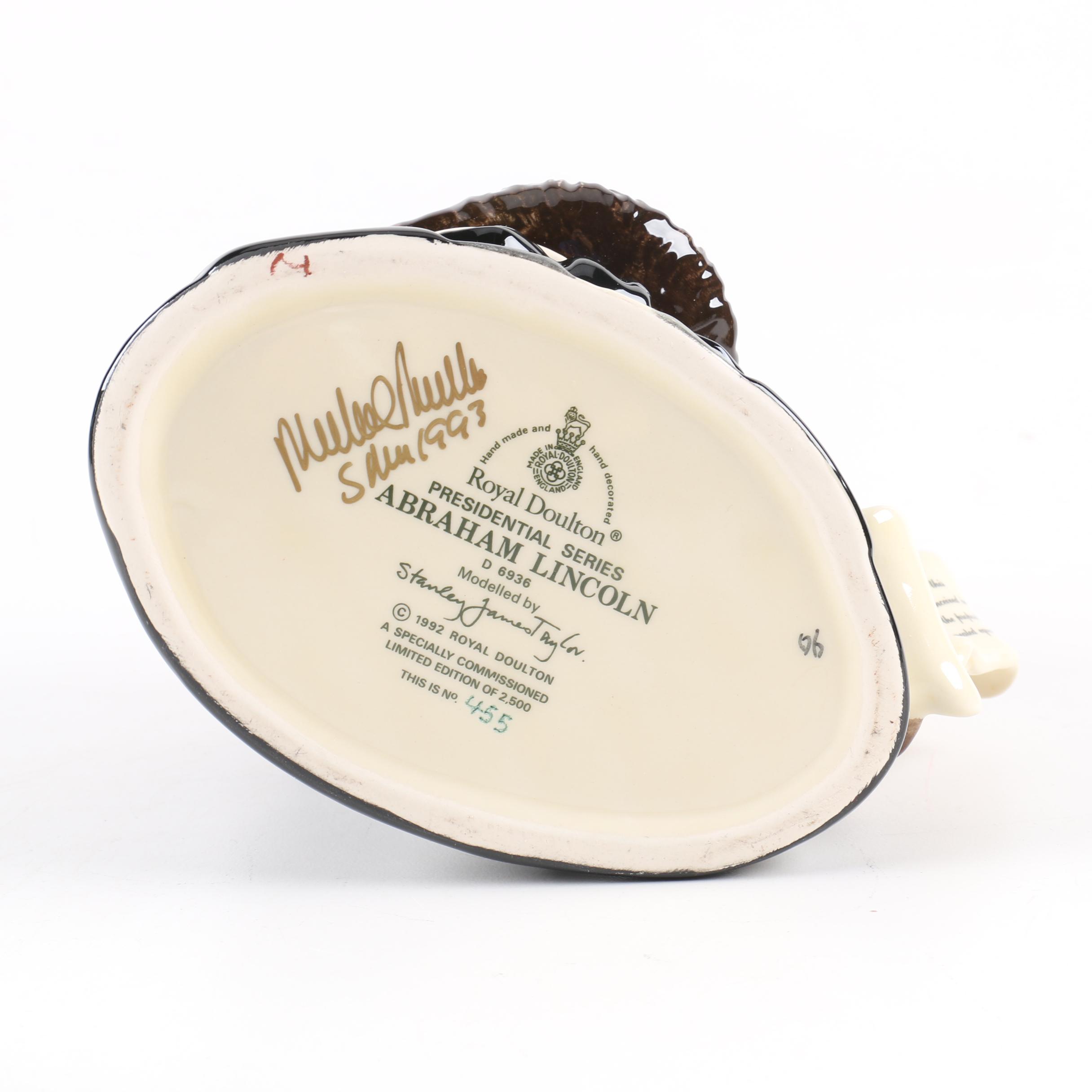 Royal Doulton Presidential Toby Jugs "Washington", "Lincoln" and "Eisenhower"