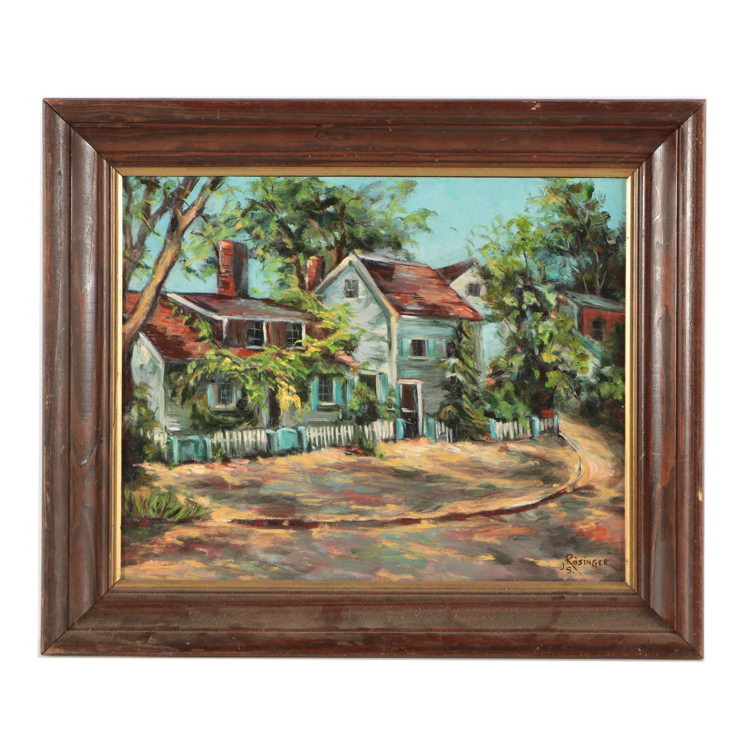 J.S. Rosinger Oil Painting "Rockport Main Street"