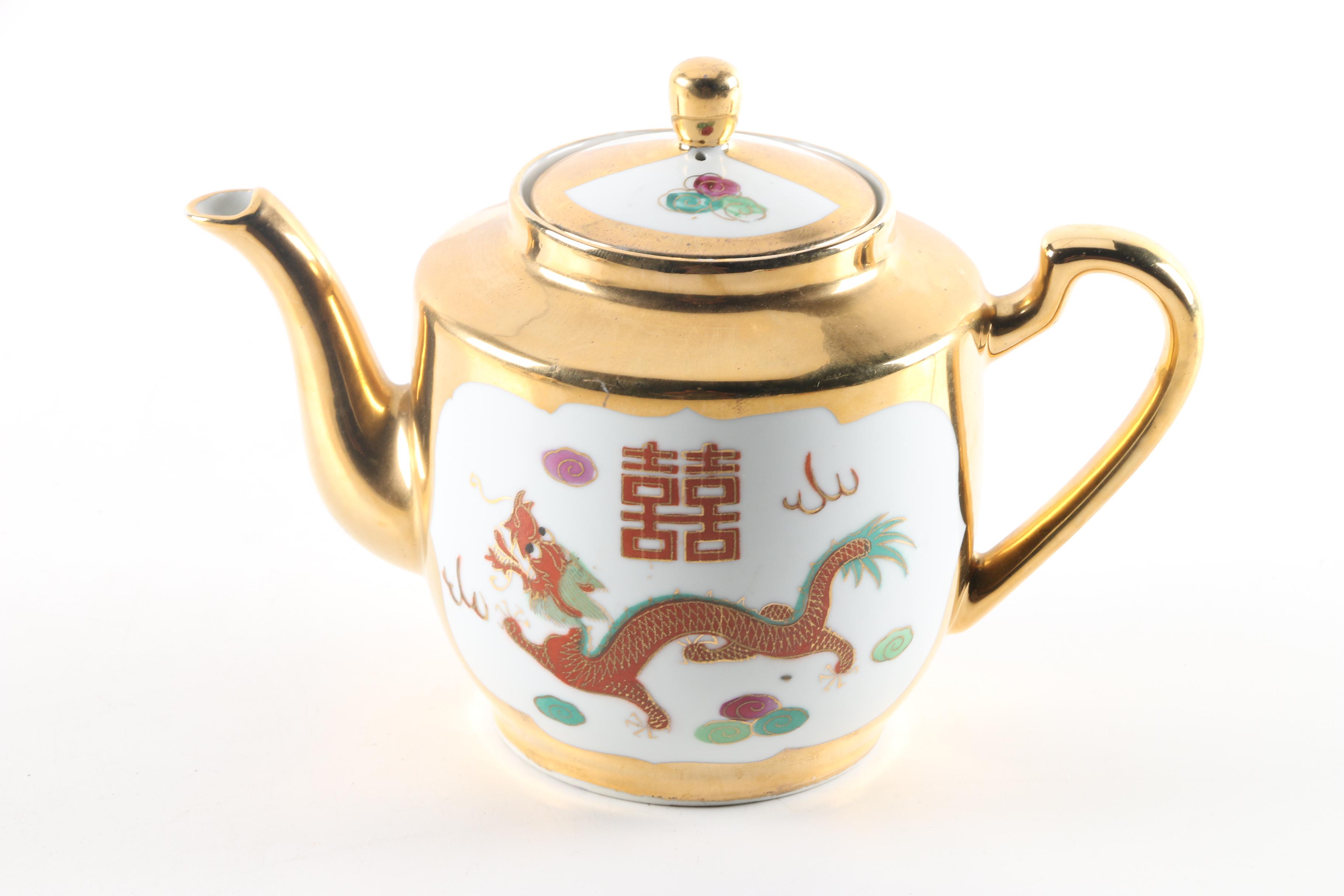 Chinese Porcelain Tea Service with Dragons