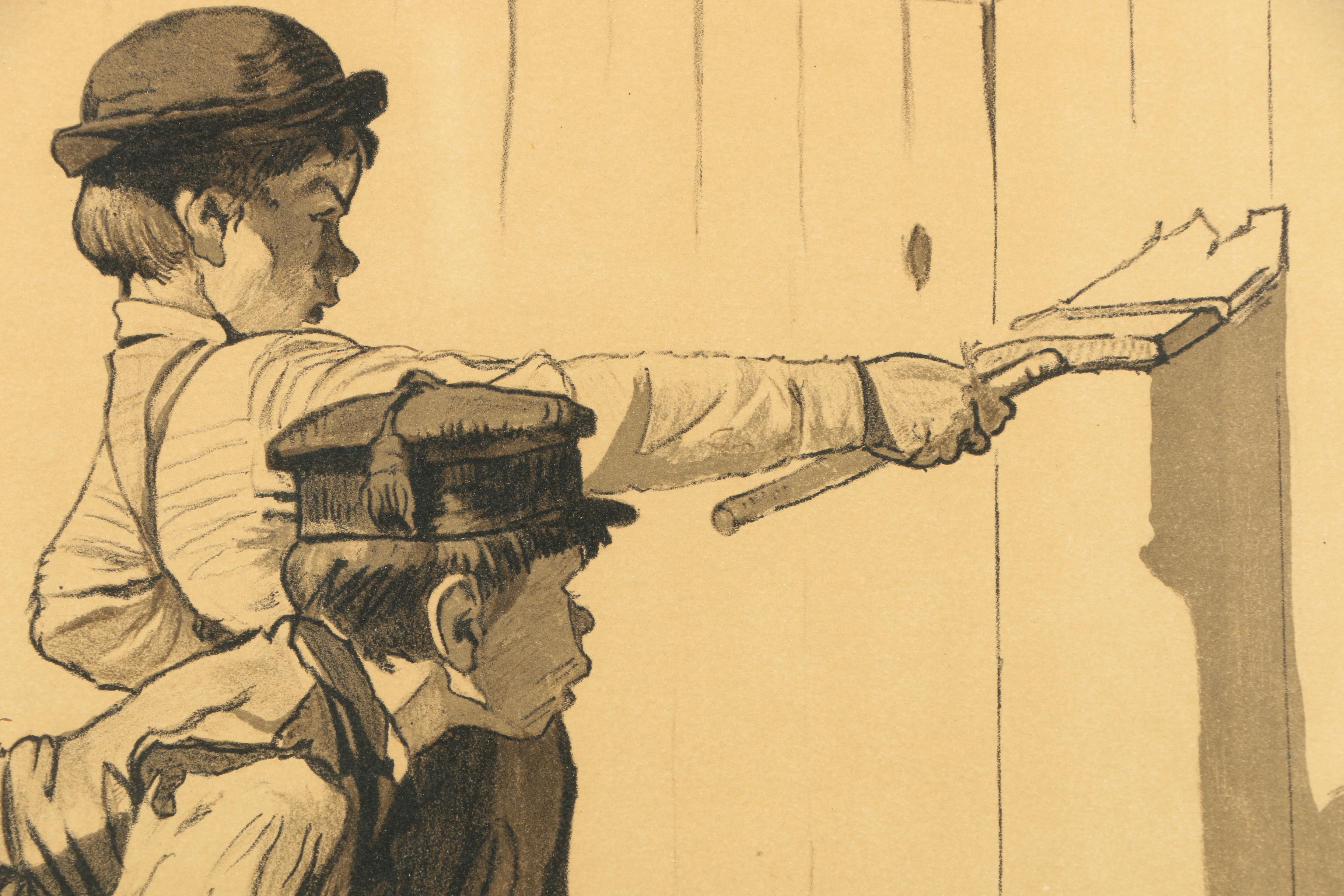 Norman Rockwell Lithograph Print "Whitewashing the Fence"