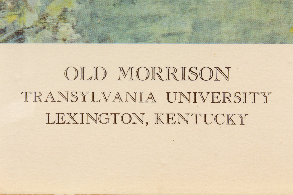 Offset Lithograph After Woody Huston of Transylvania University "Old Morrison"