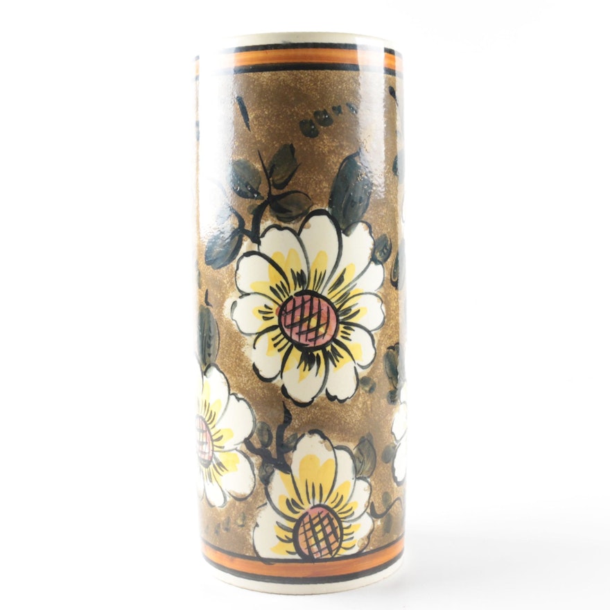 Hand-Painted Spanish Ceramic Vase
