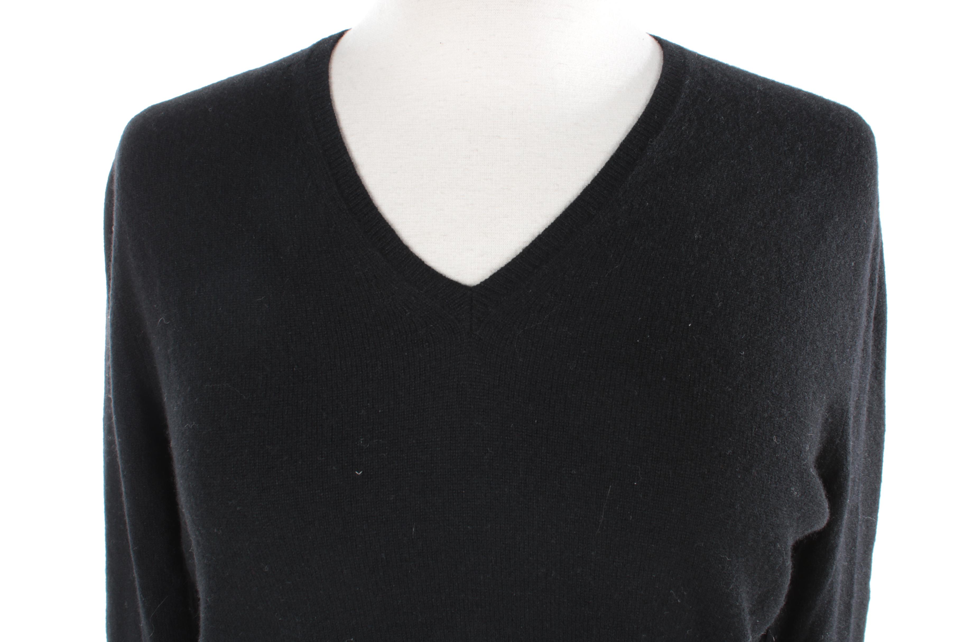 Women's Prada Black Cashmere V-Neck Sweater
