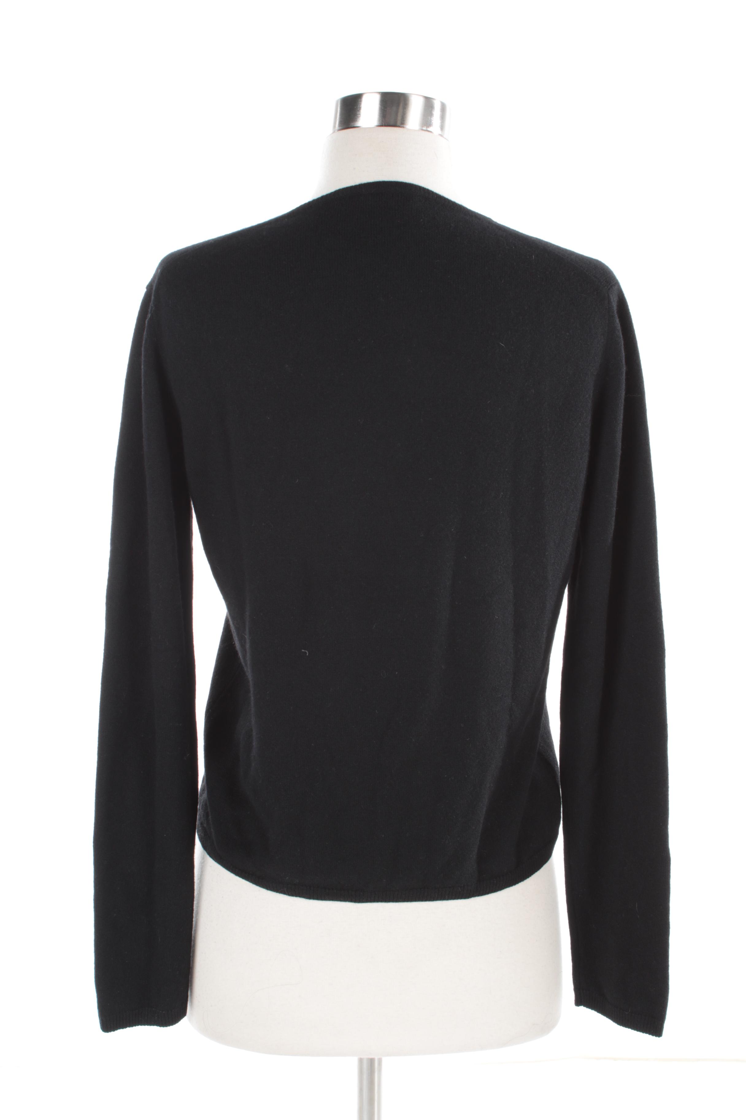 Women's Prada Black Cashmere V-Neck Sweater