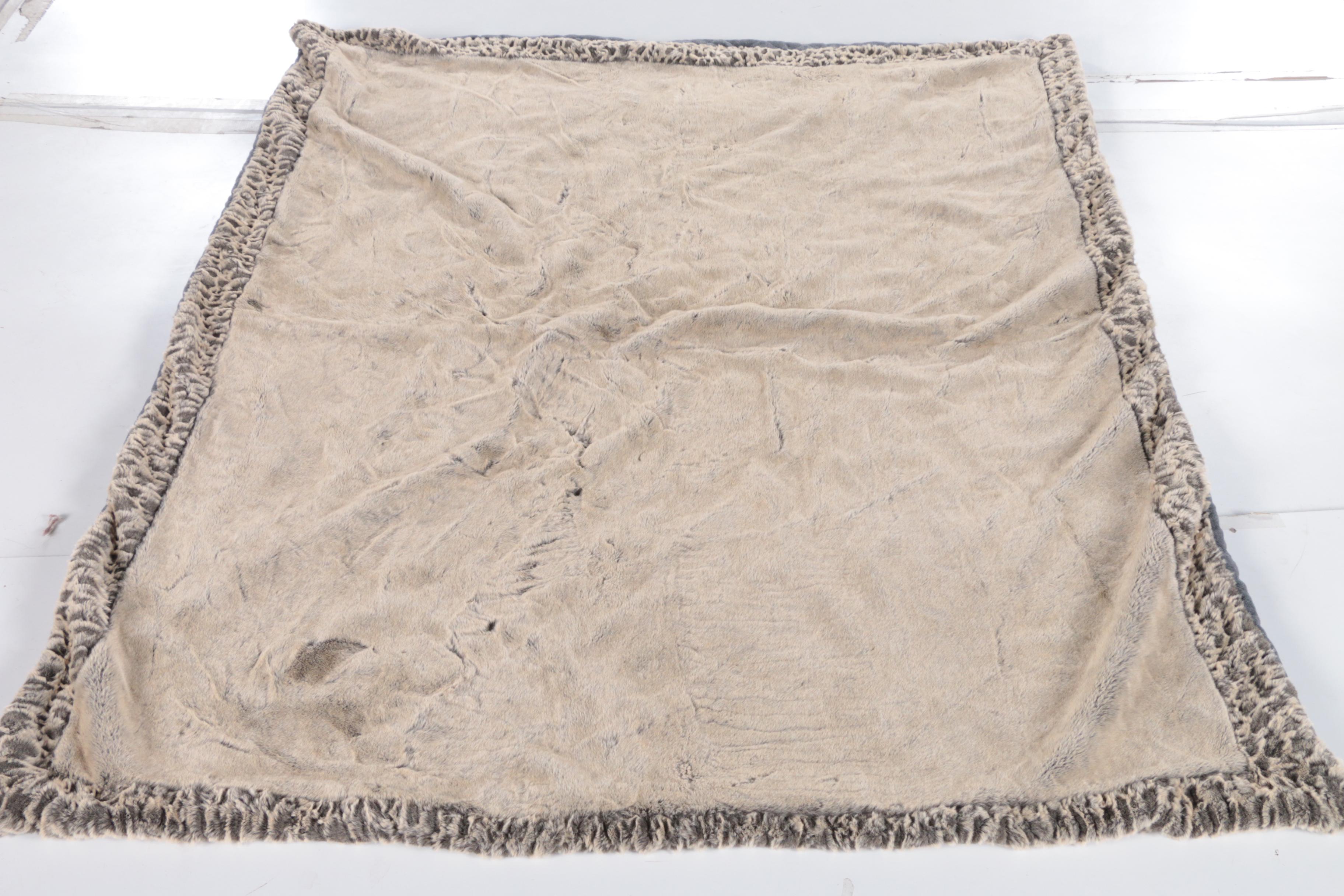 Henry d'Elkin Faux Fur Throw With Cashmere and Wool Lining