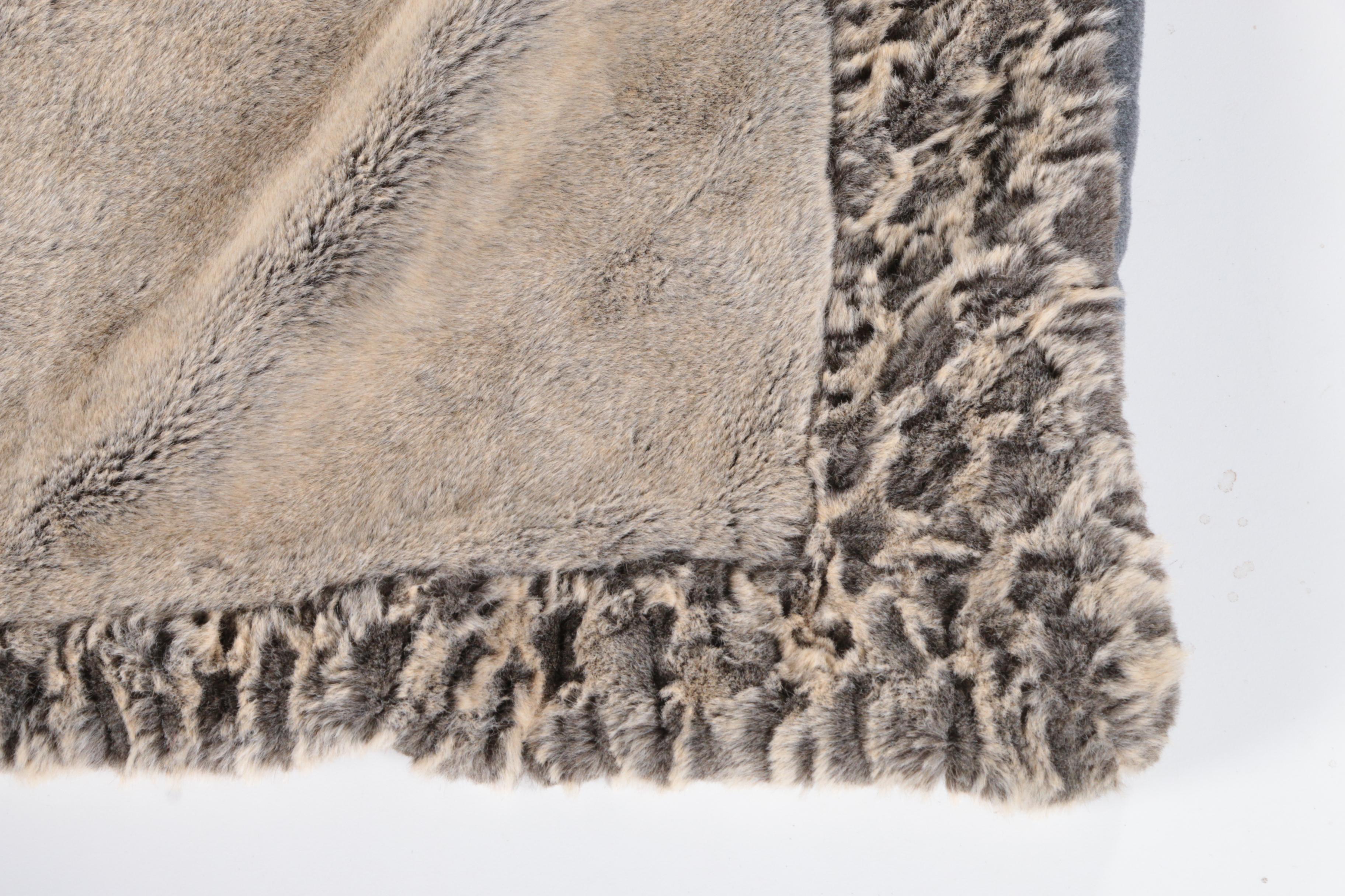 Henry d'Elkin Faux Fur Throw With Cashmere and Wool Lining