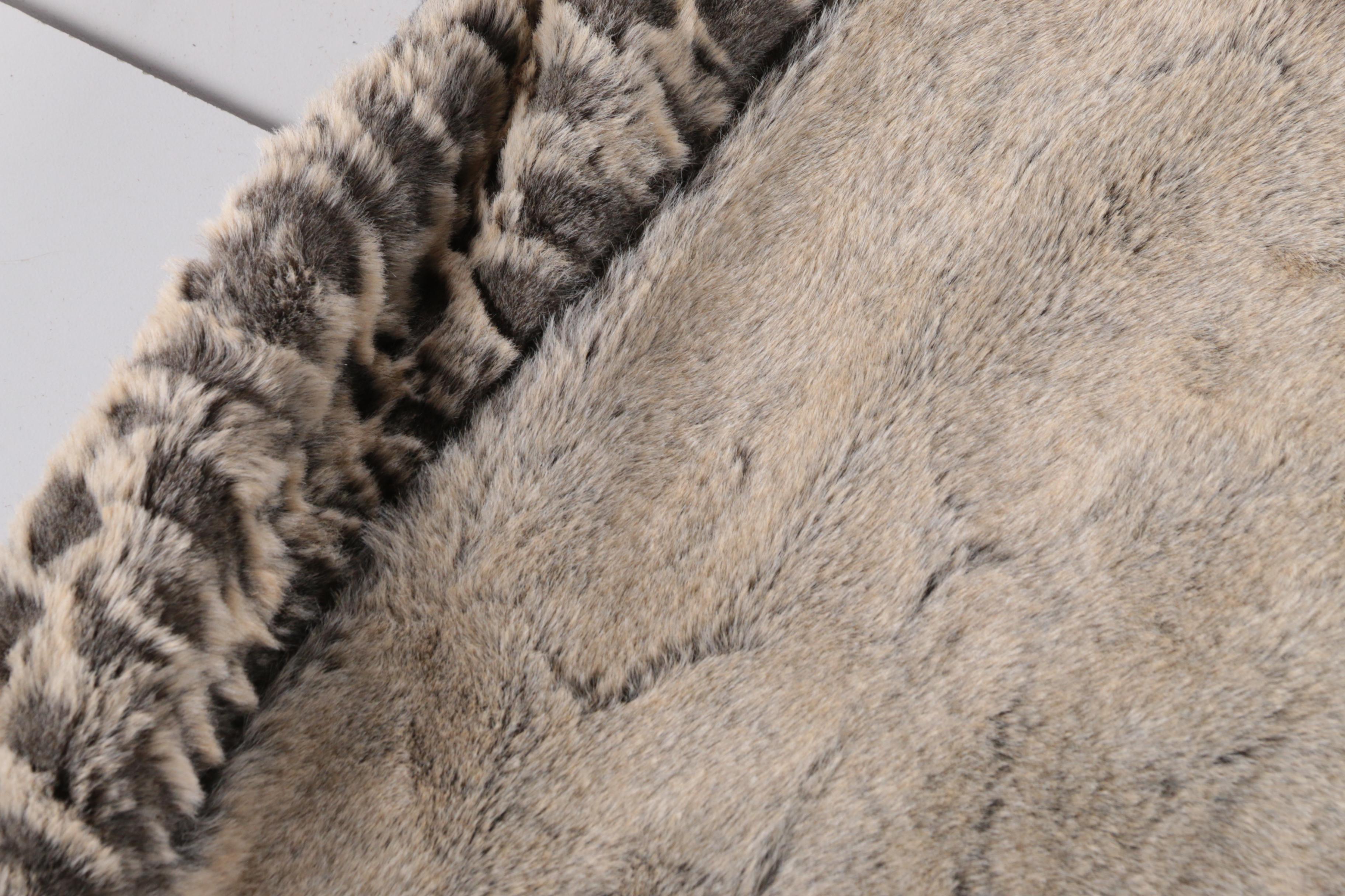 Henry d'Elkin Faux Fur Throw With Cashmere and Wool Lining