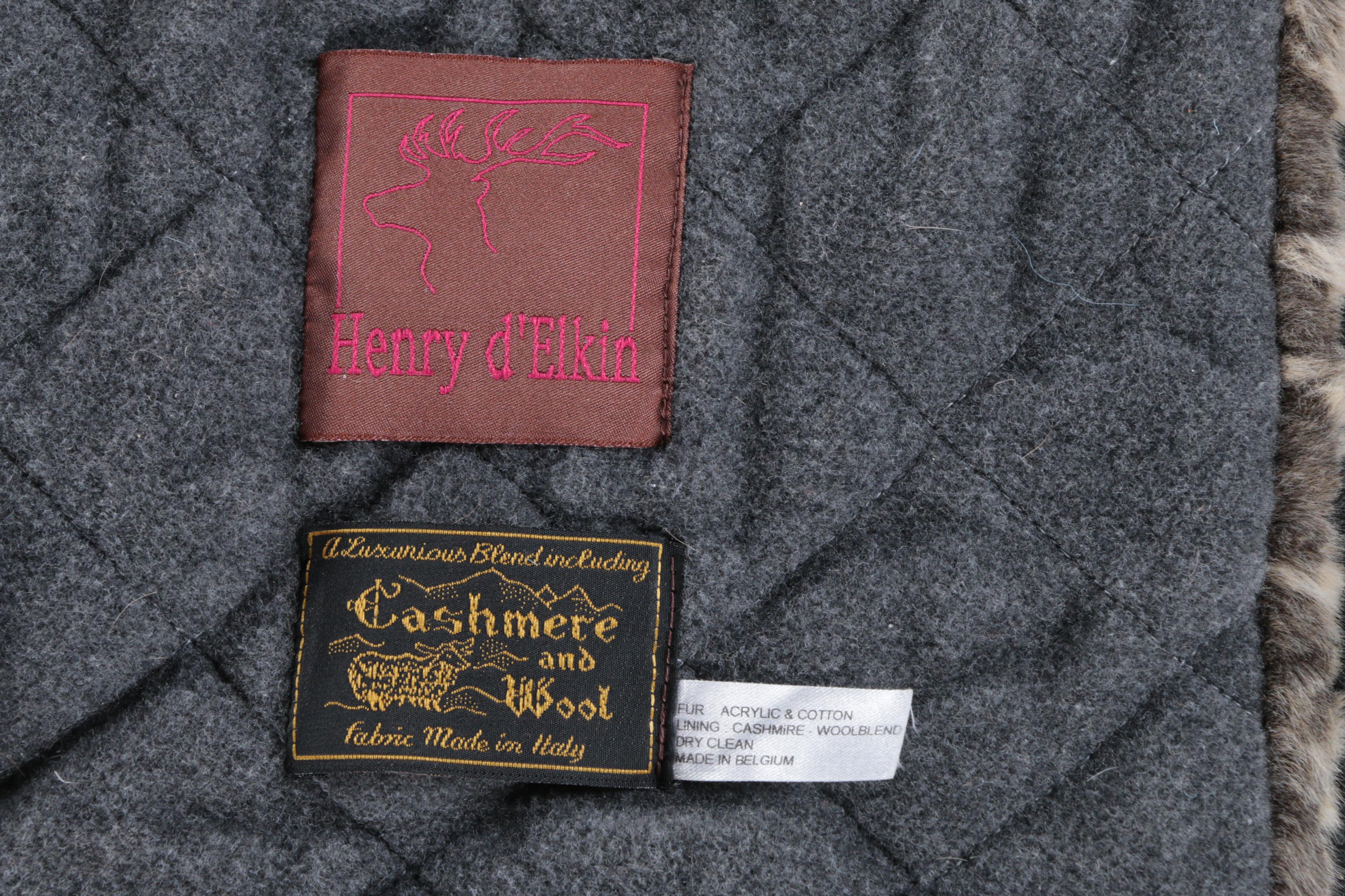 Henry d'Elkin Faux Fur Throw With Cashmere and Wool Lining