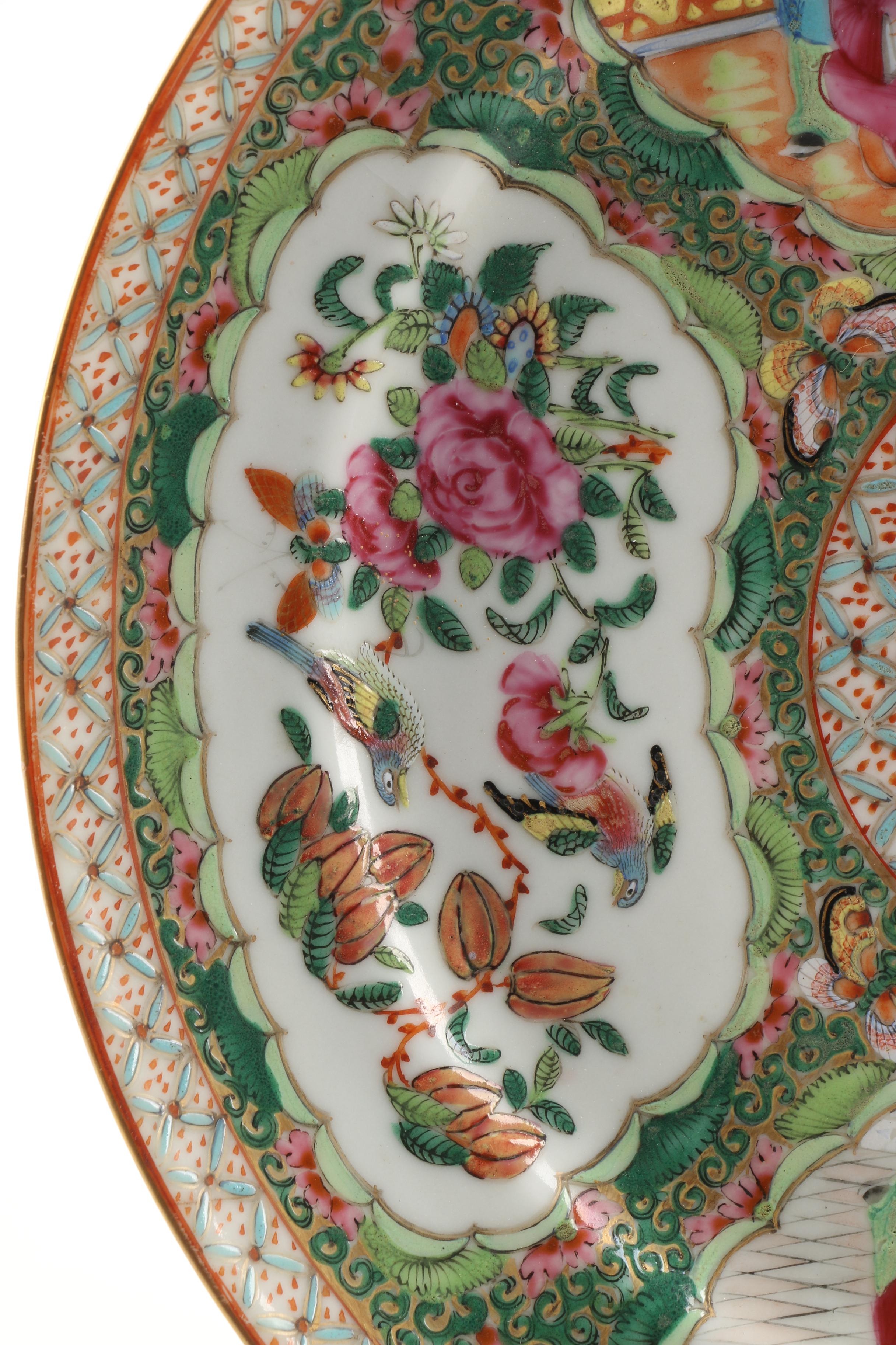 Antique Chinese Rose Medallion Porcelain Plate