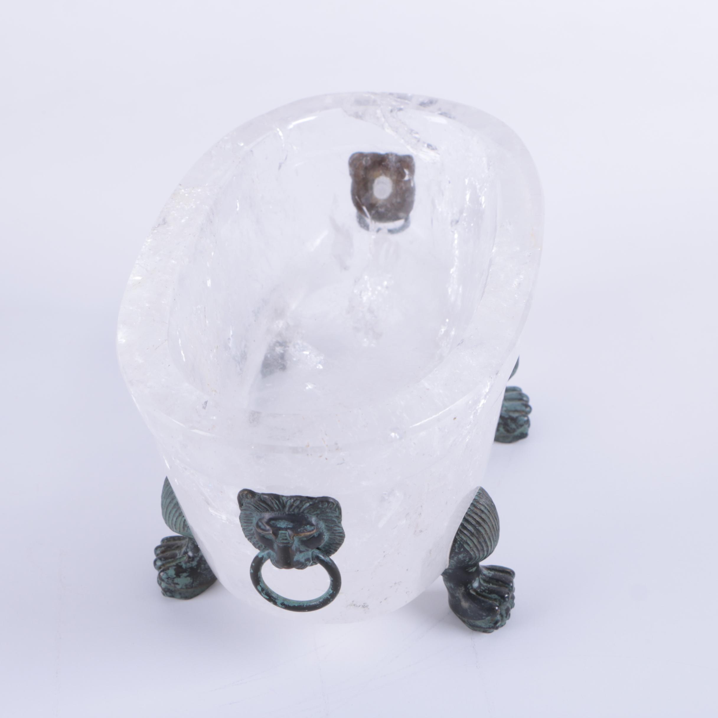 Fine Replica Rock Crystal and Bronze Footed Bowl