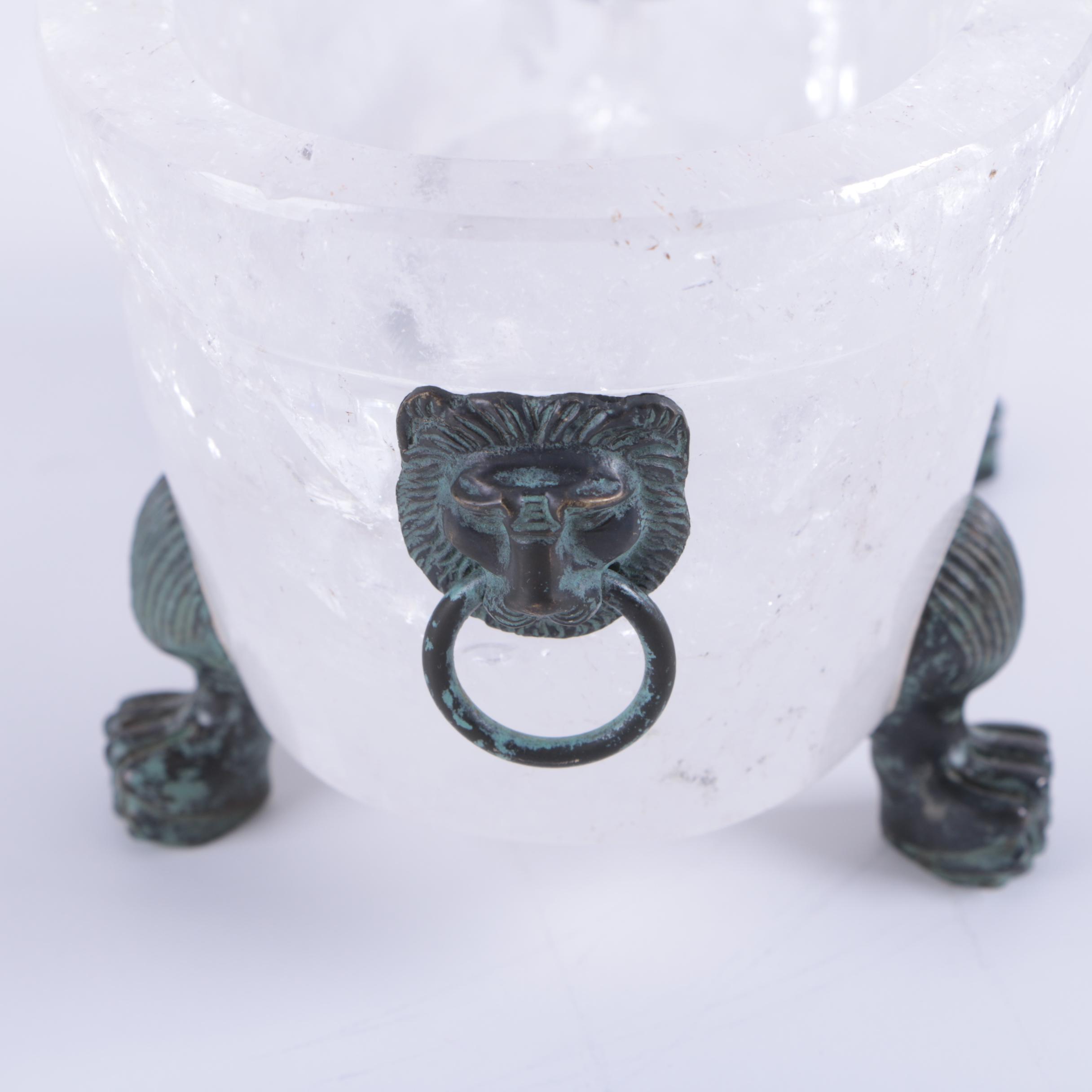 Fine Replica Rock Crystal and Bronze Footed Bowl