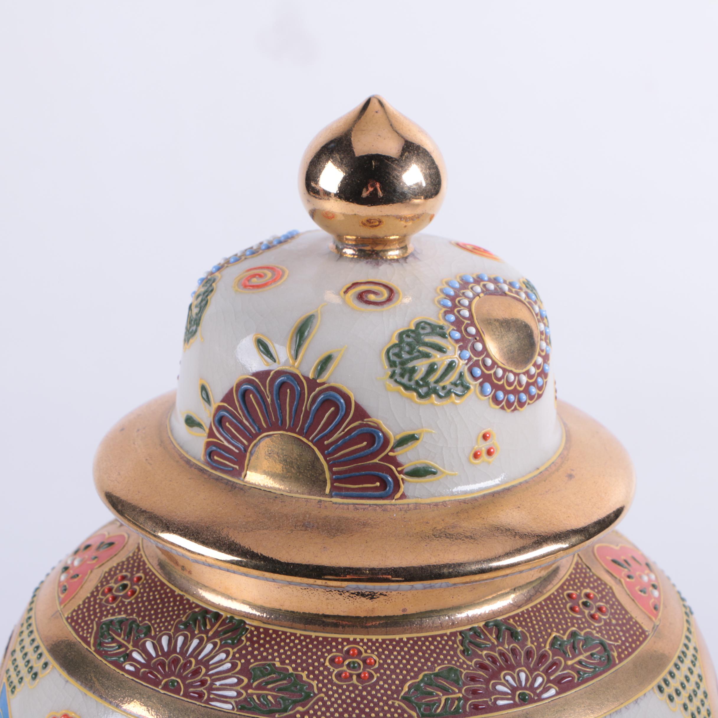 Japanese Meito Export Satsuma Lidded Jar