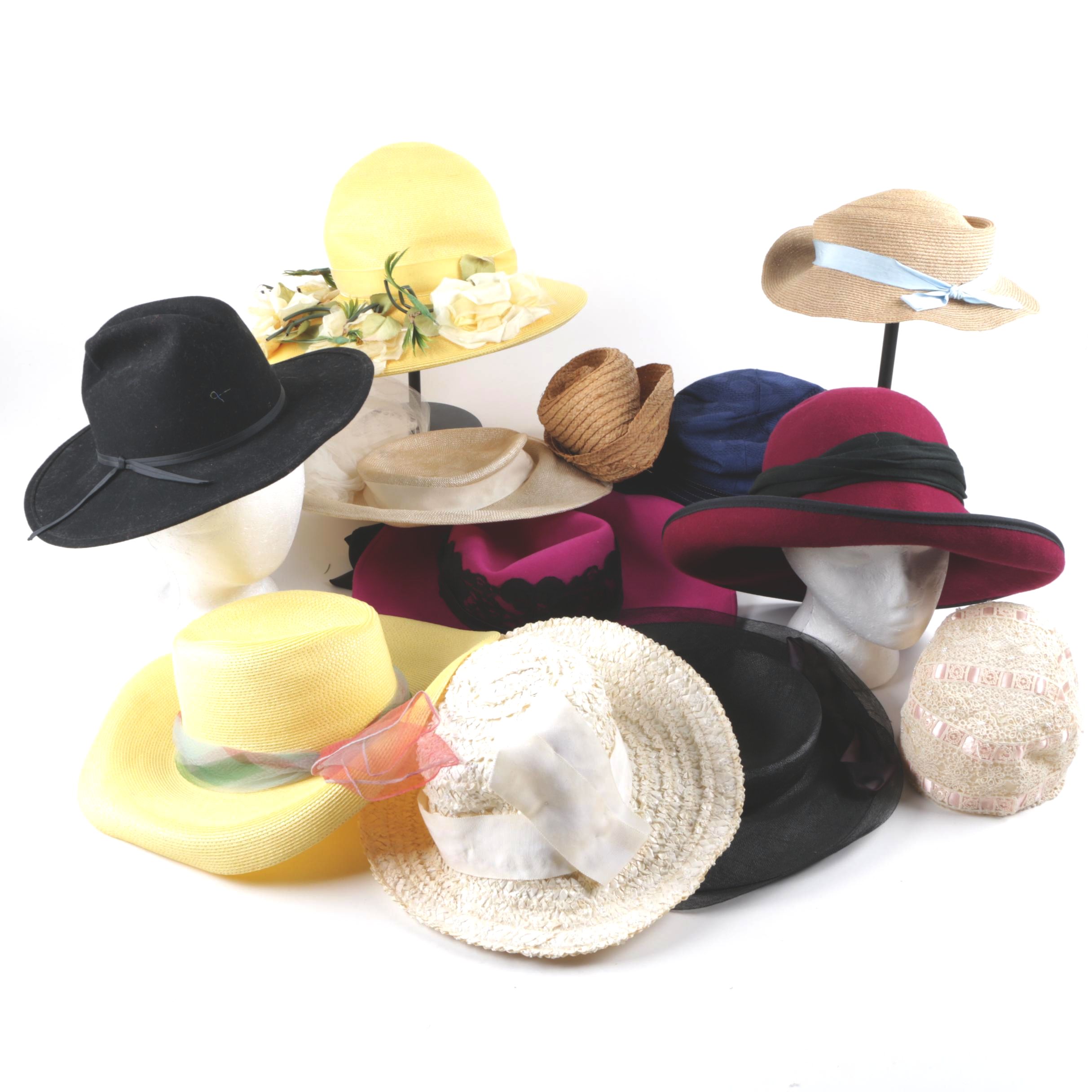 Twelve Women's Vintage Hats
