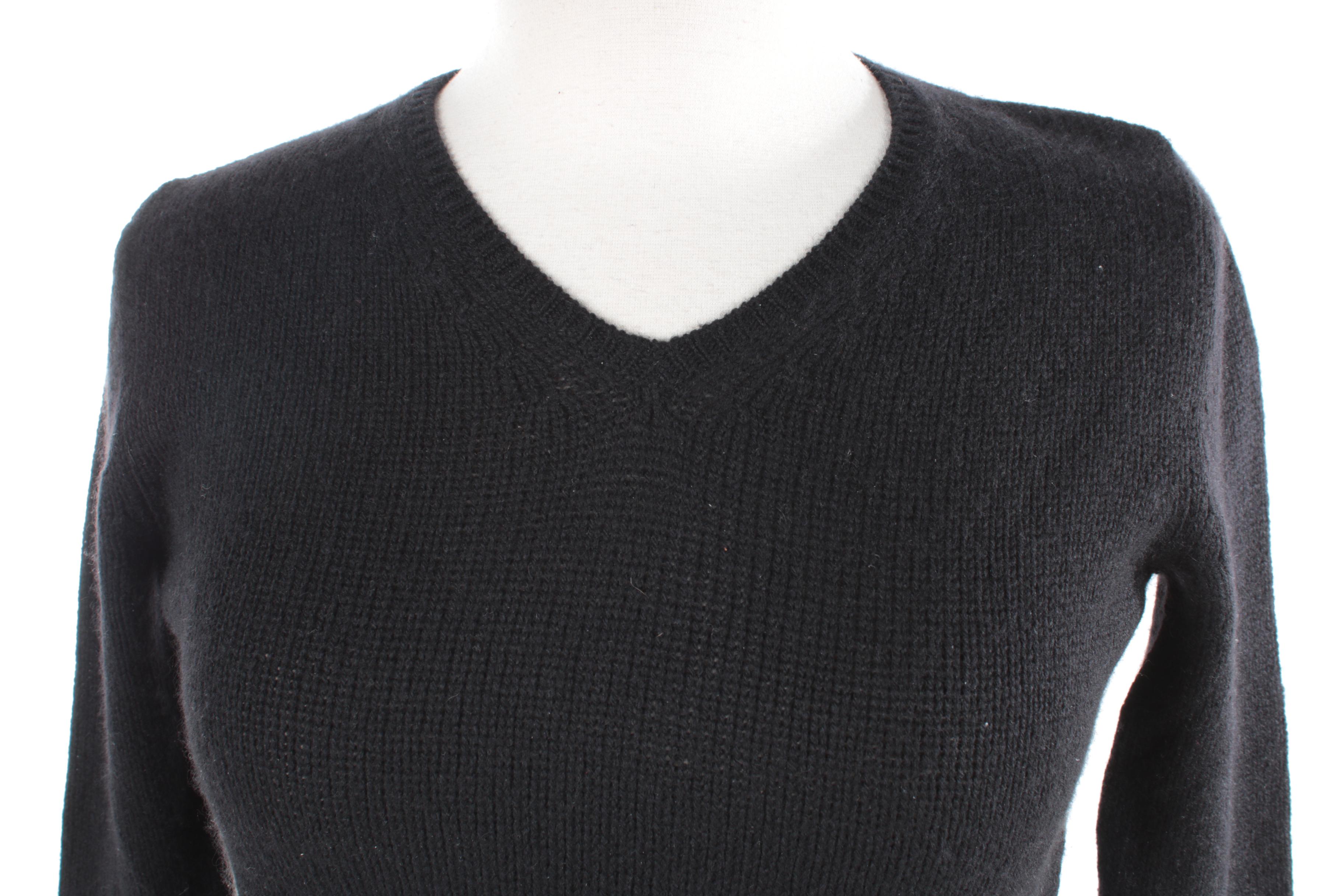 Women's Prada Black Cashmere V-Neck Sweater