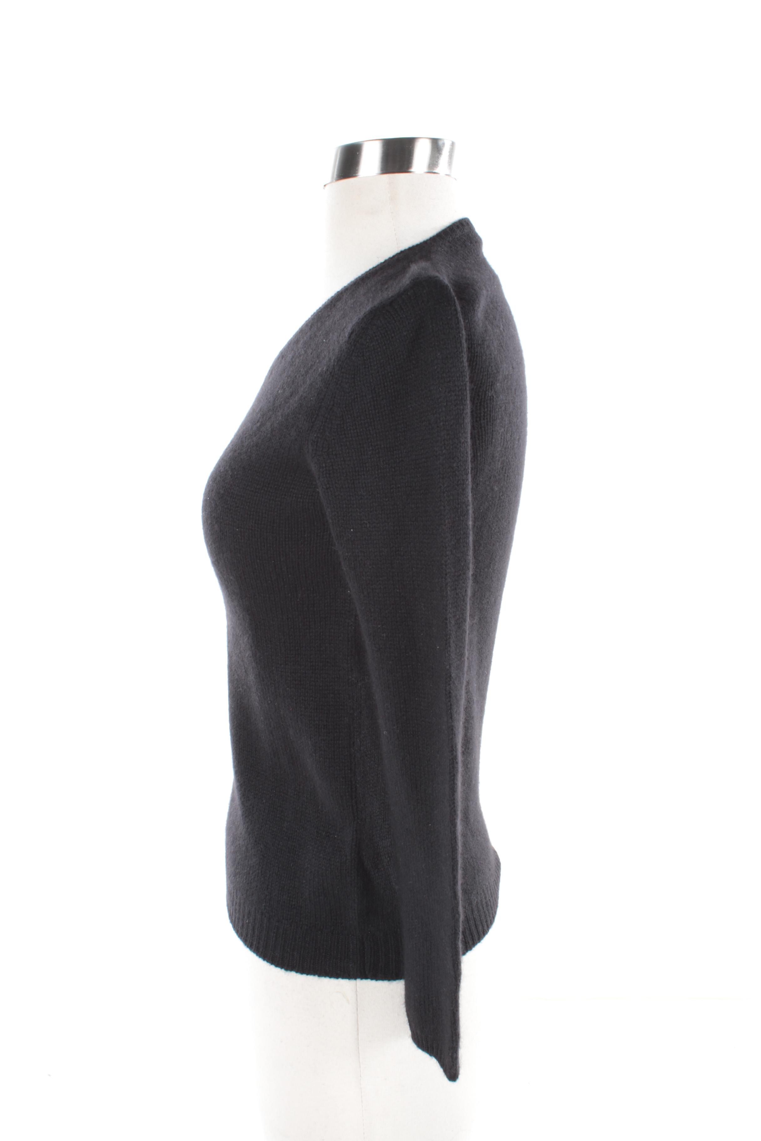 Women's Prada Black Cashmere V-Neck Sweater