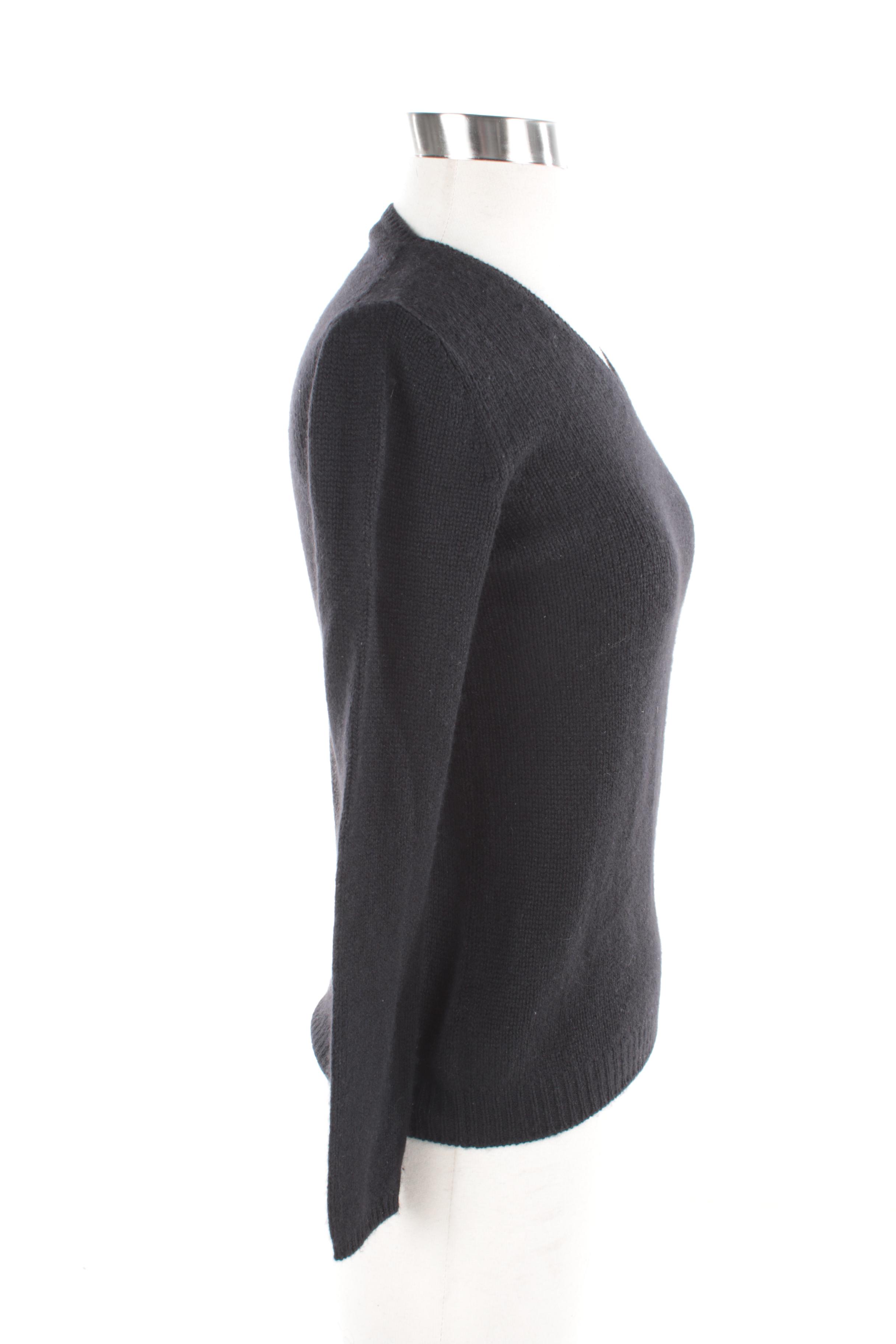 Women's Prada Black Cashmere V-Neck Sweater