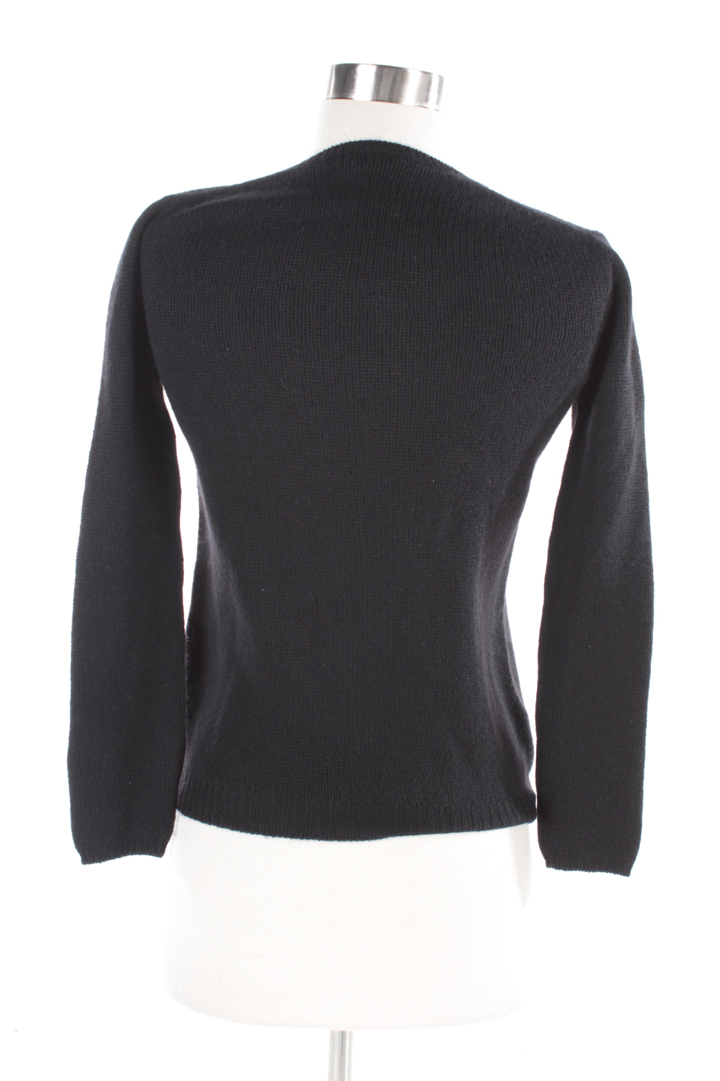Women's Prada Black Cashmere V-Neck Sweater
