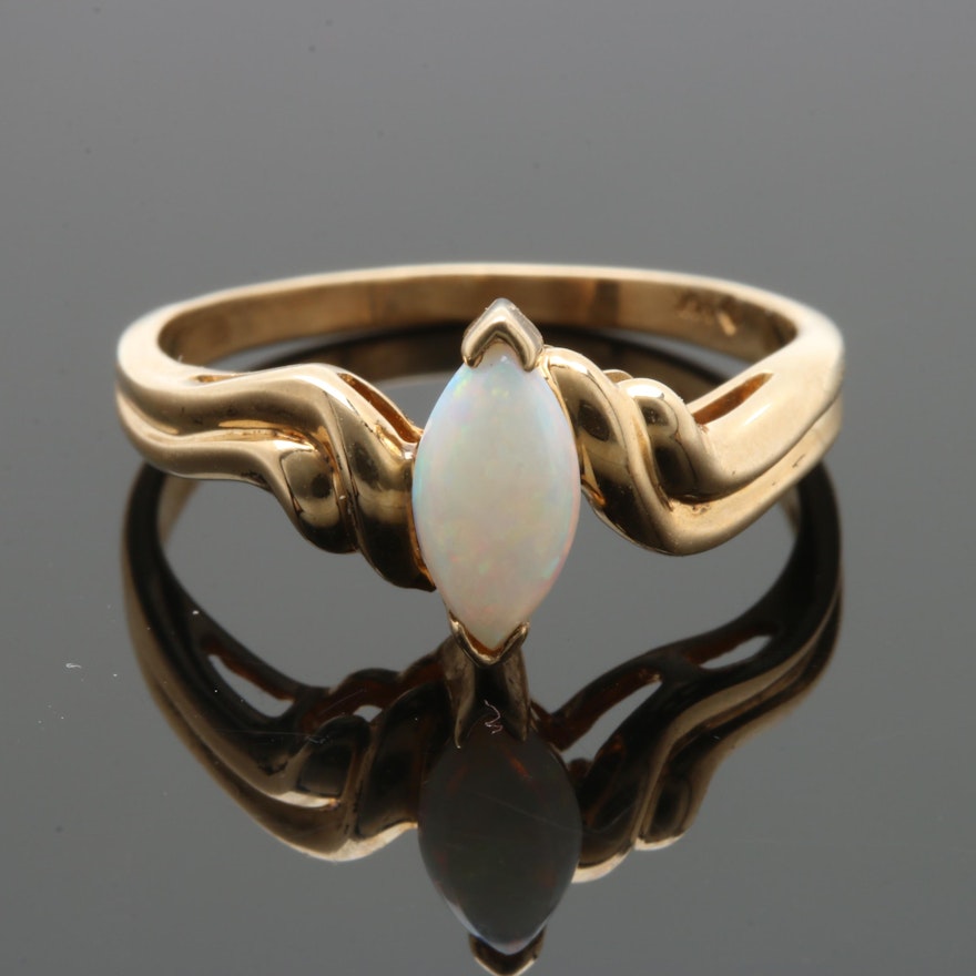 14K Yellow Gold Opal Ring