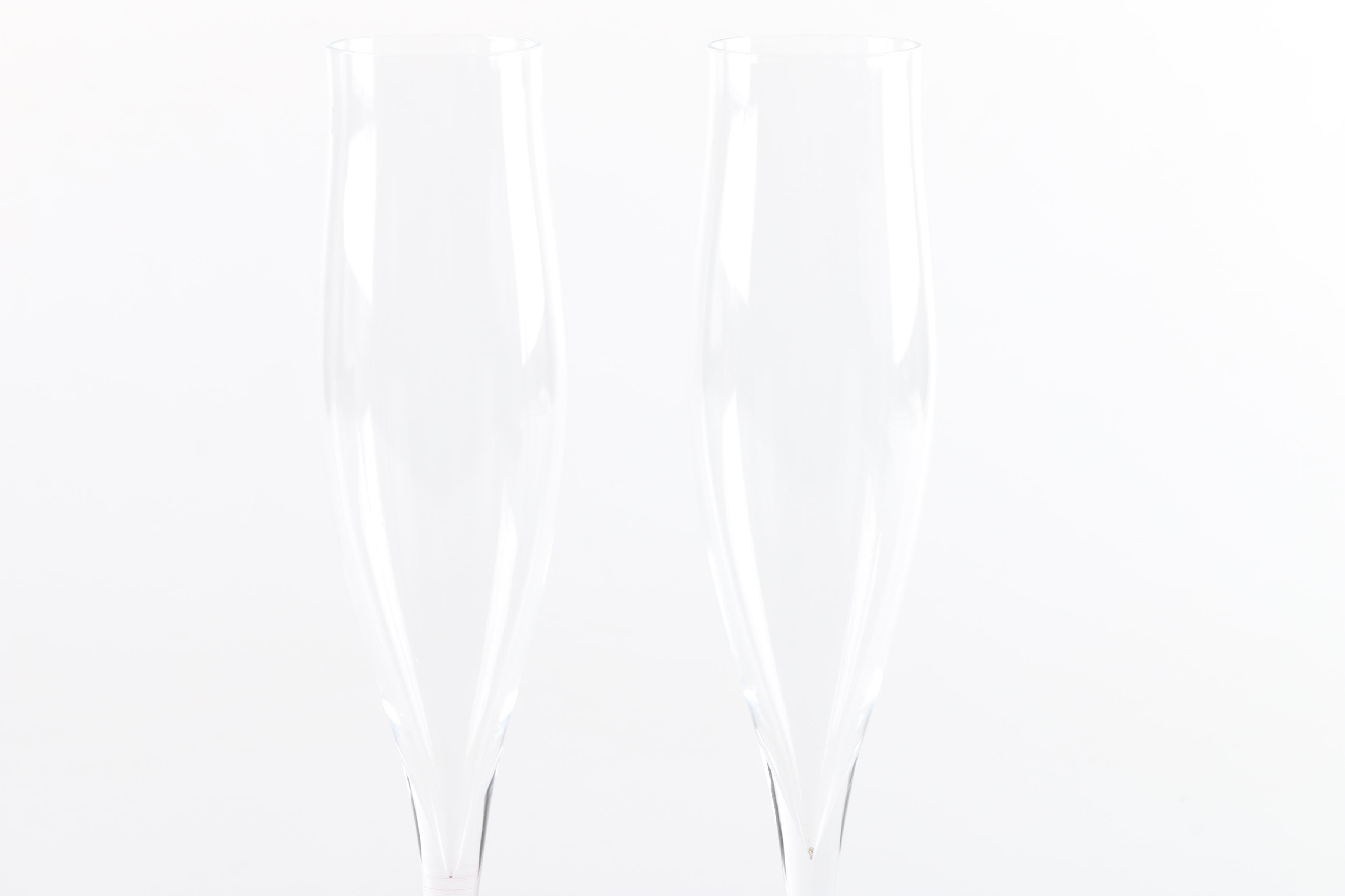 Collection of Five Crystal Champagne Flutes