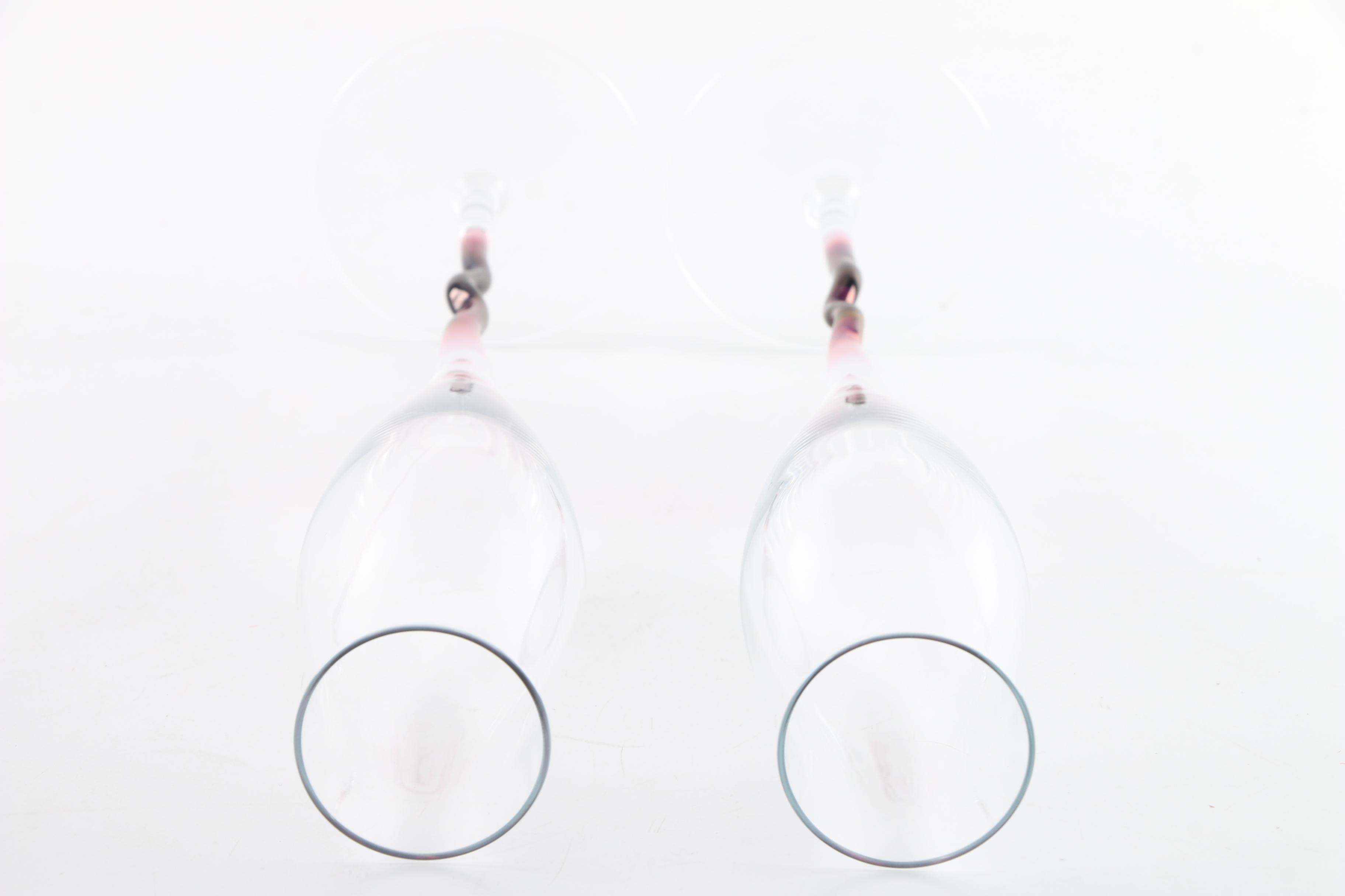 Collection of Five Crystal Champagne Flutes