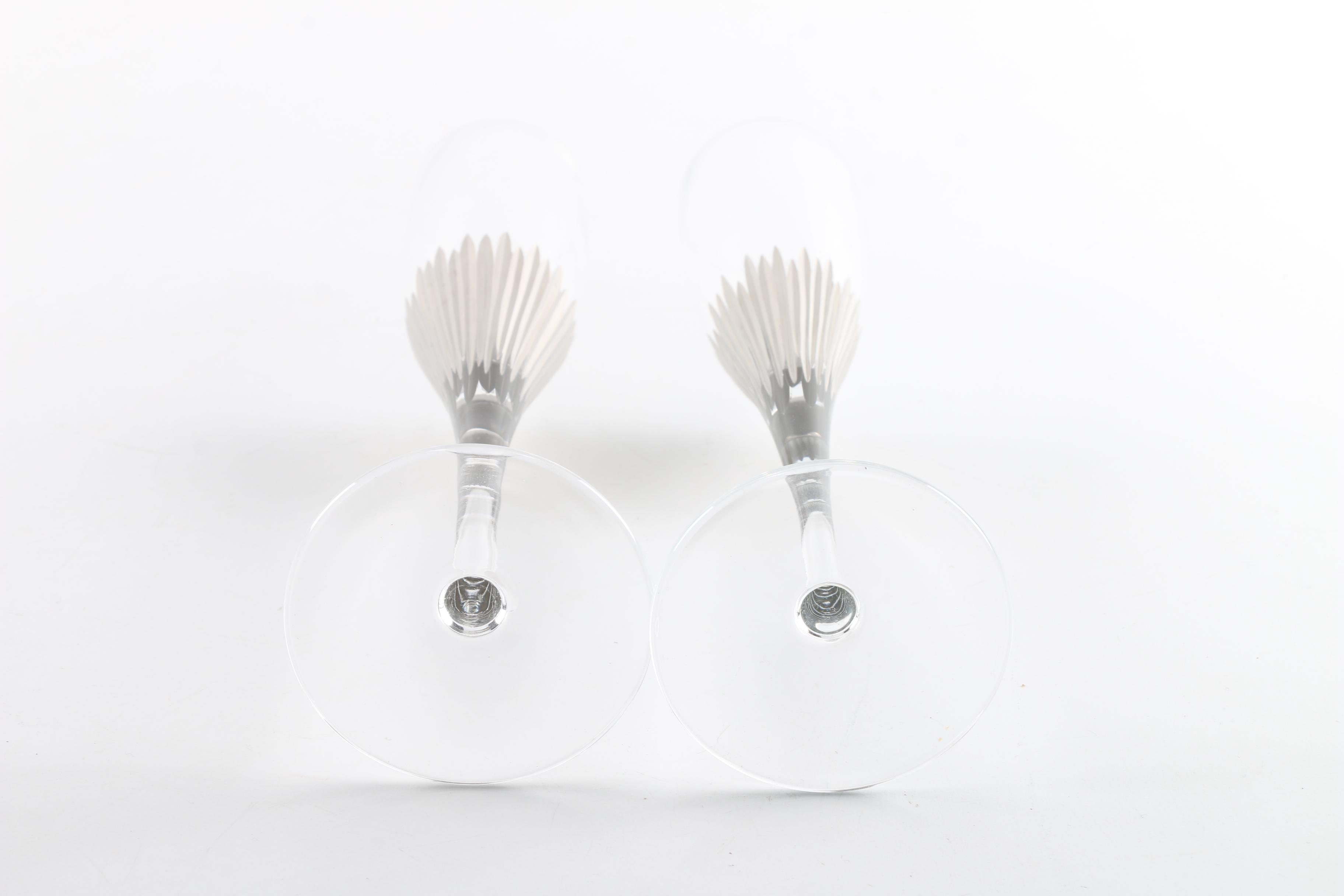 Collection of Five Crystal Champagne Flutes