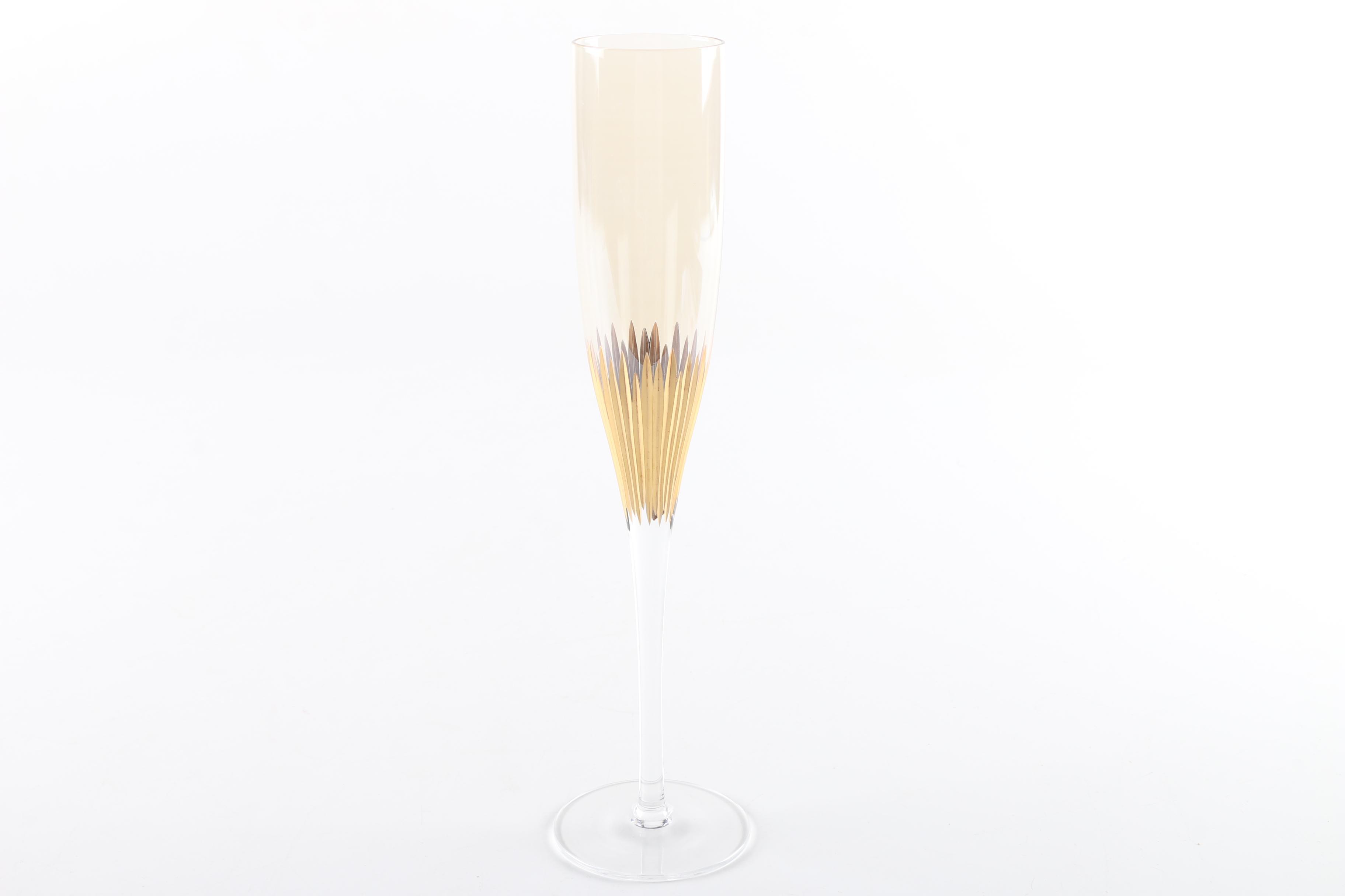 Collection of Five Crystal Champagne Flutes