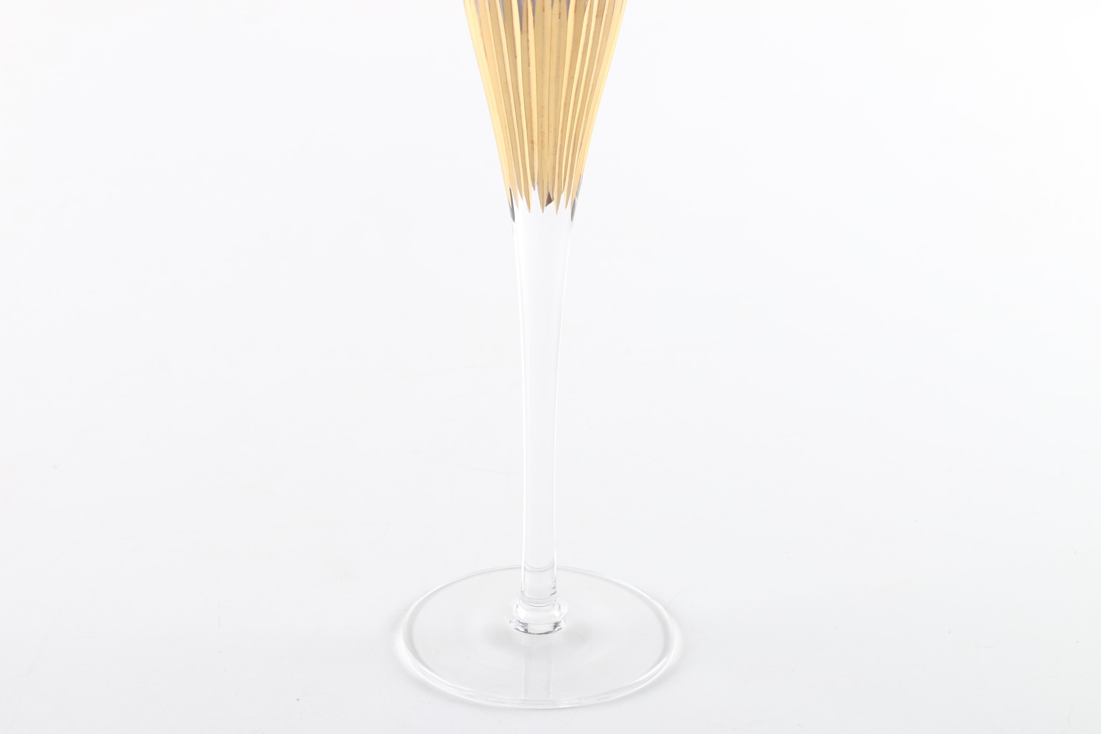 Collection of Five Crystal Champagne Flutes