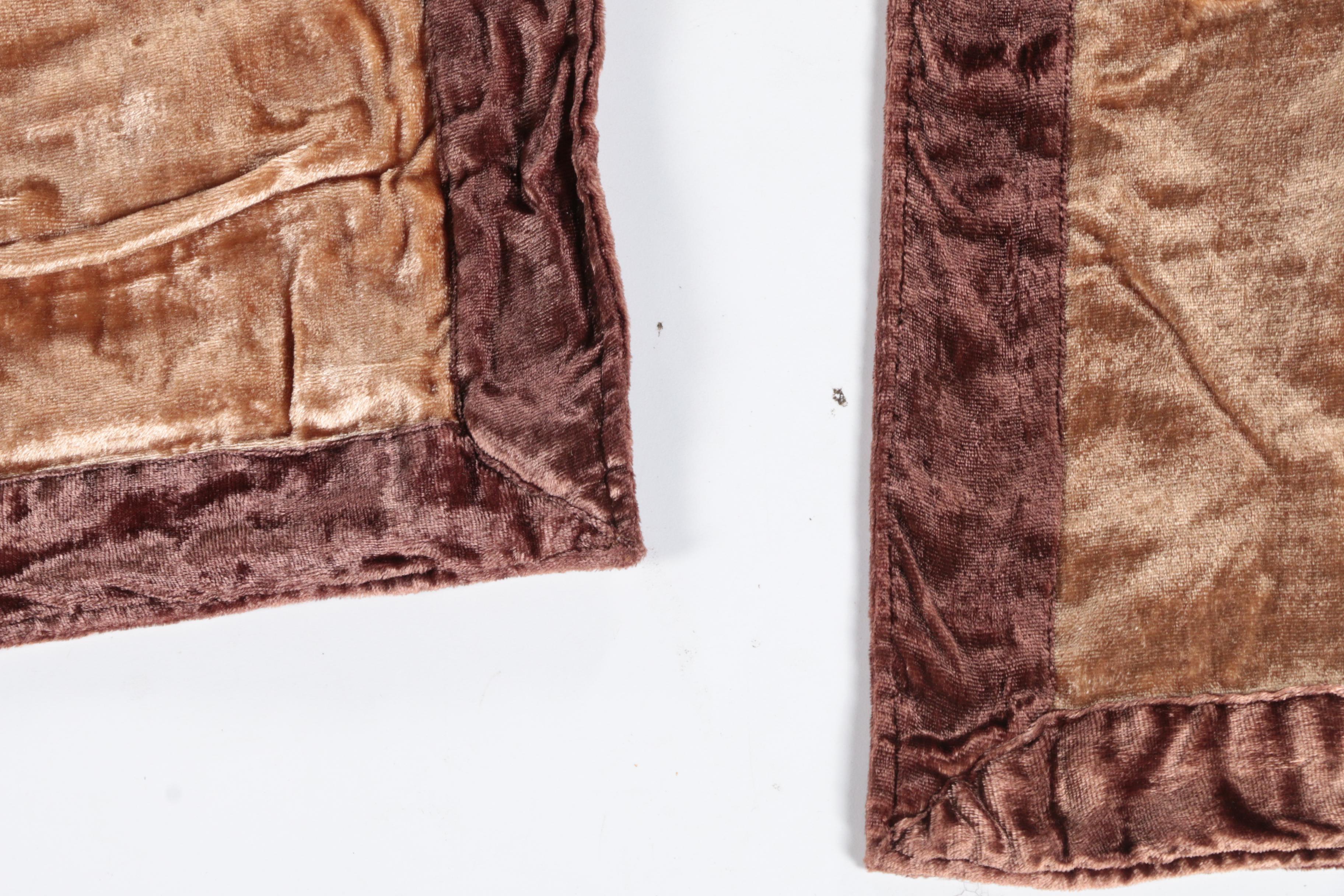 Appliqued Velvet Coverlets and Pillow Shams