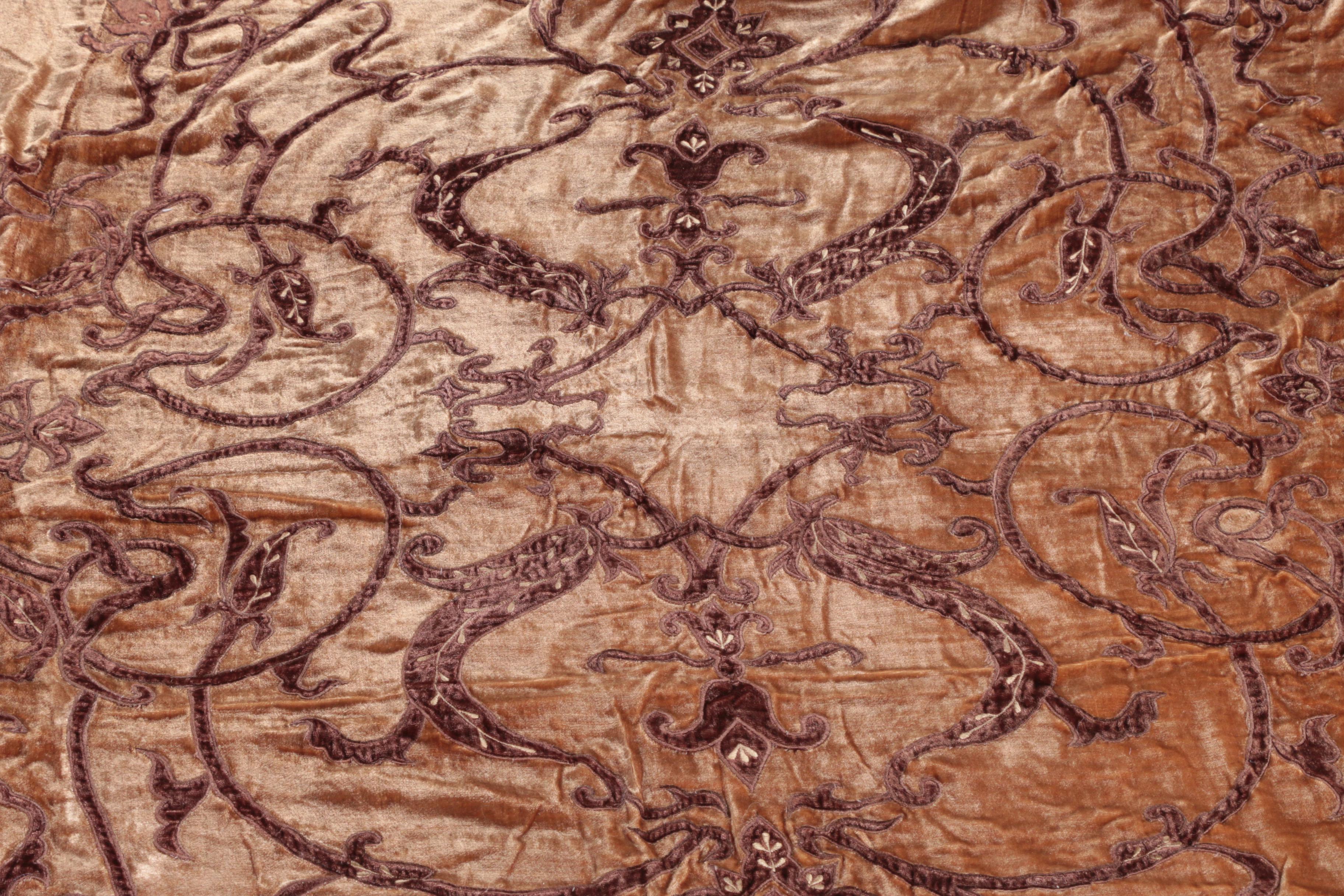 Appliqued Velvet Coverlets and Pillow Shams