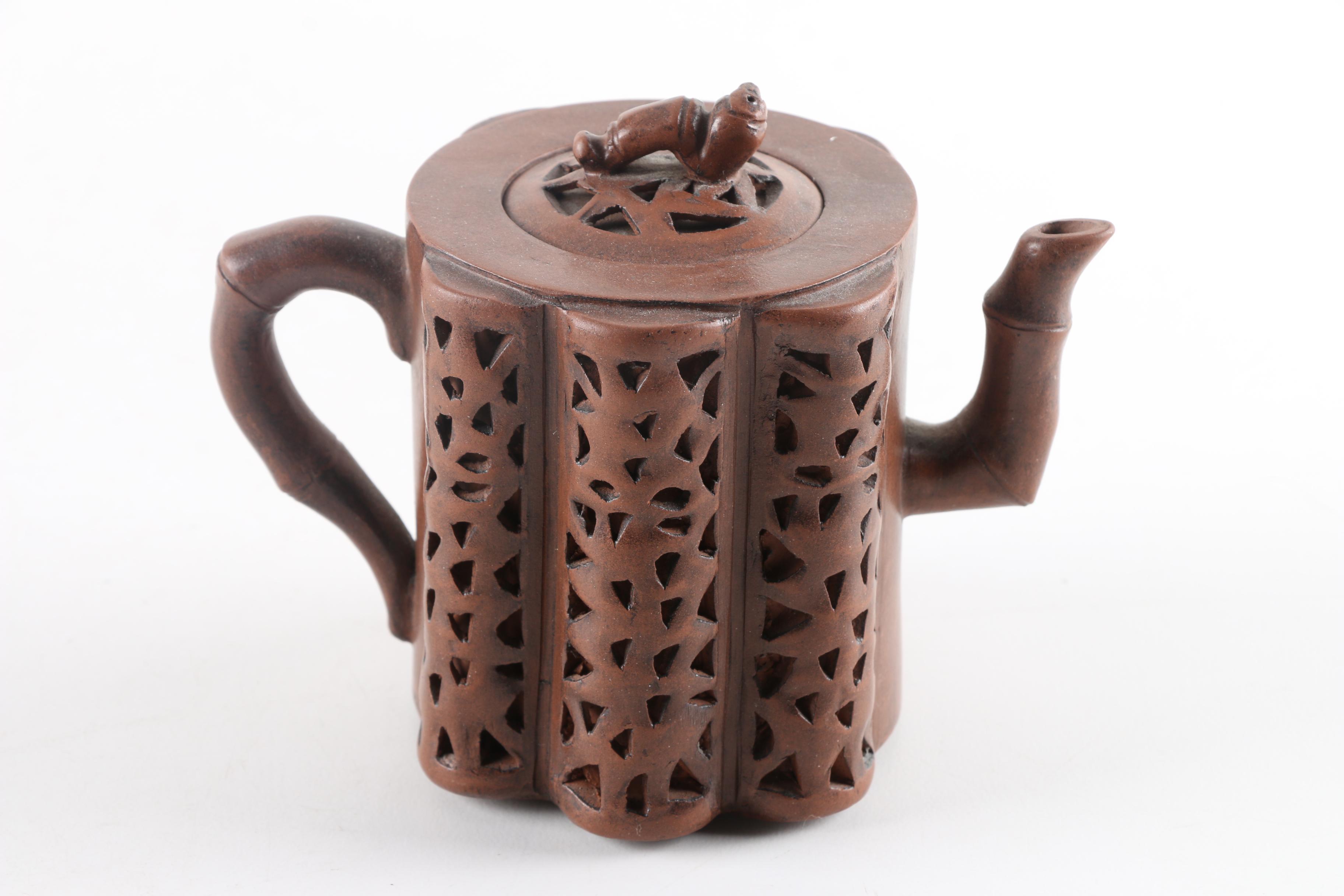 East Asian Ceramic Teapots and Incense Burner