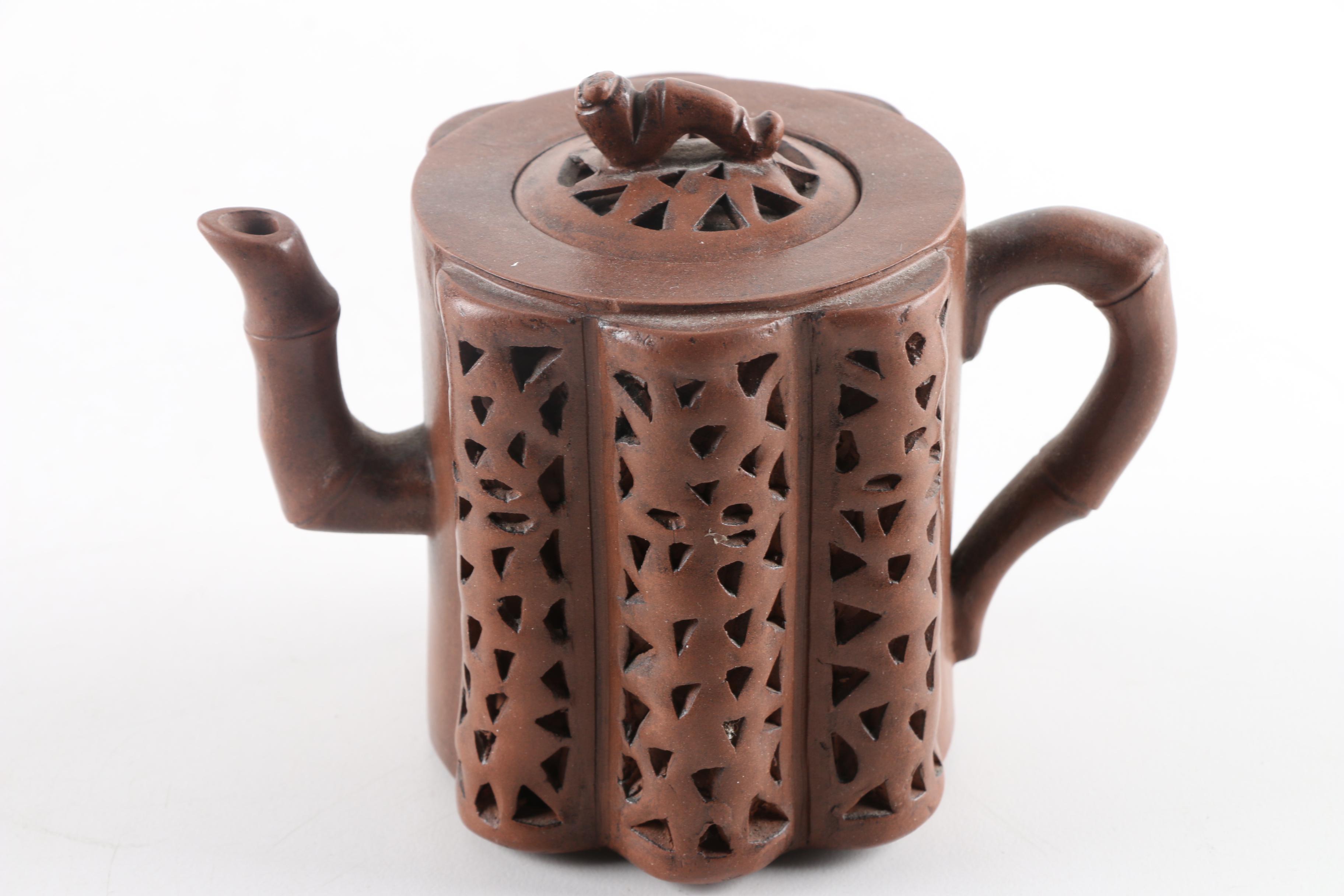 East Asian Ceramic Teapots and Incense Burner