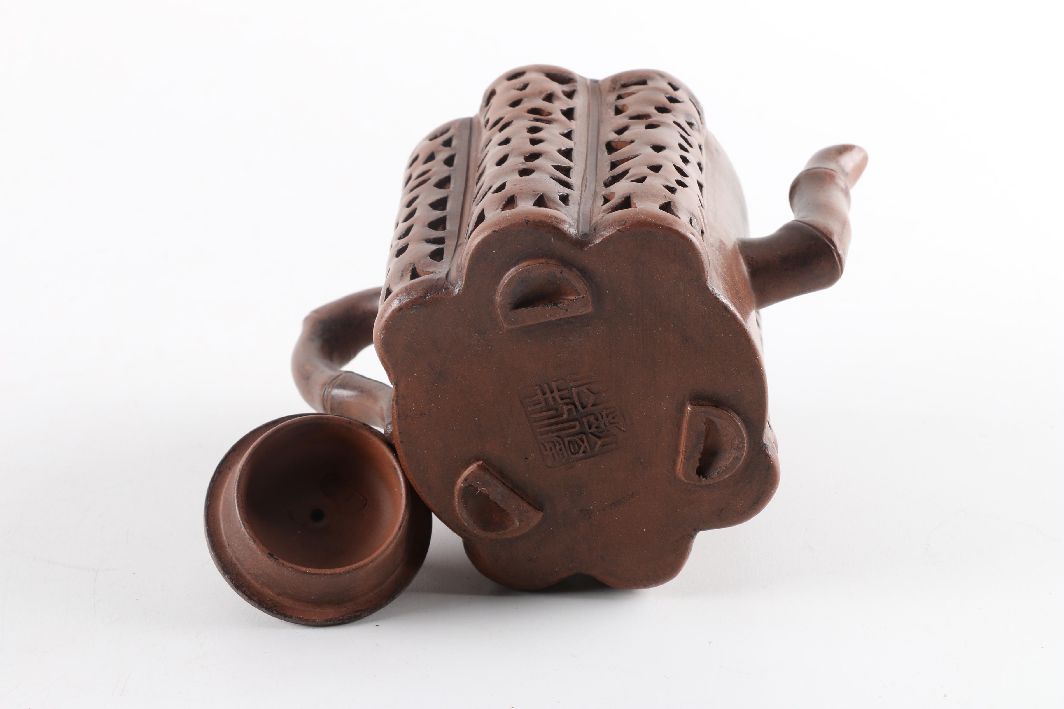 East Asian Ceramic Teapots and Incense Burner