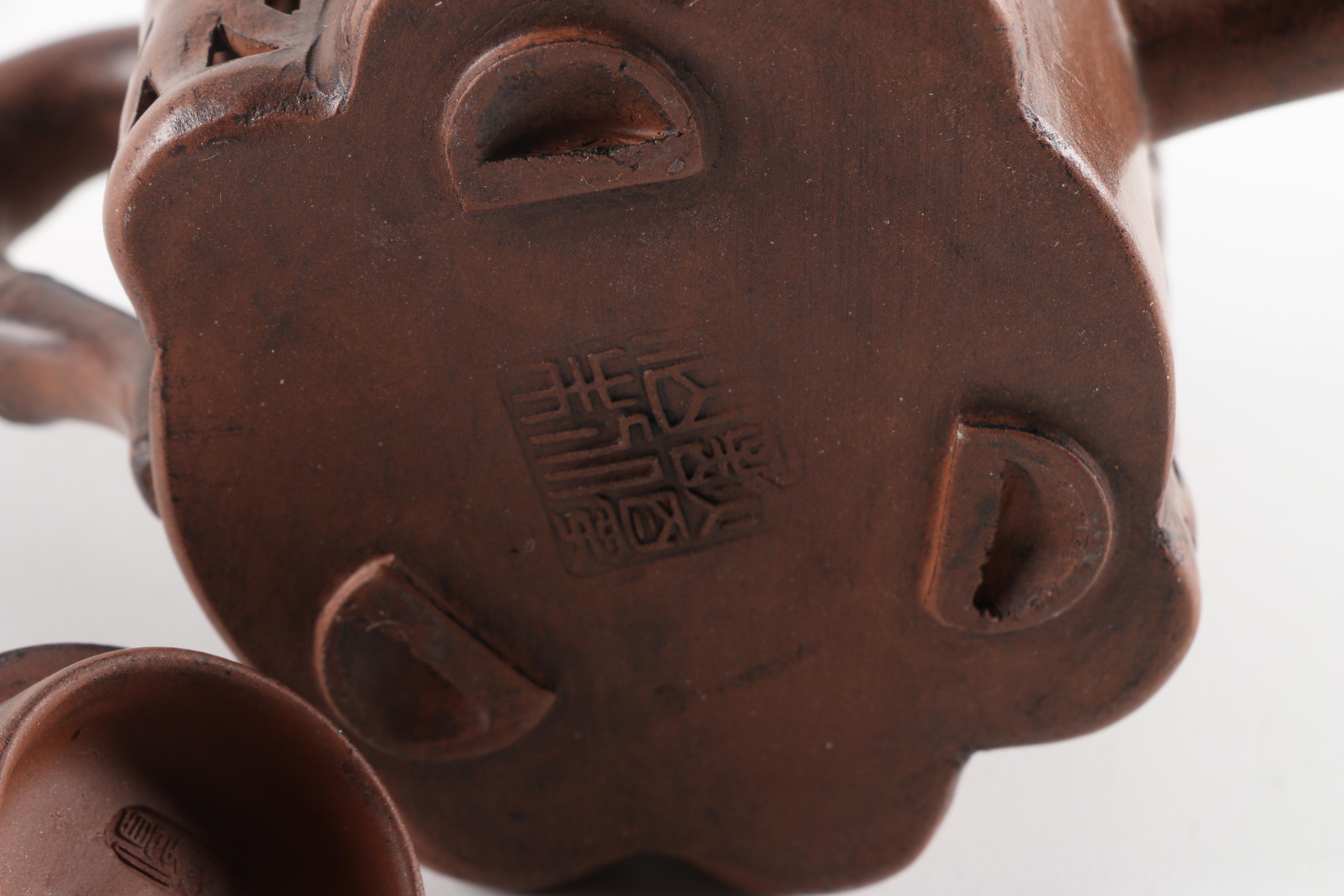 East Asian Ceramic Teapots and Incense Burner