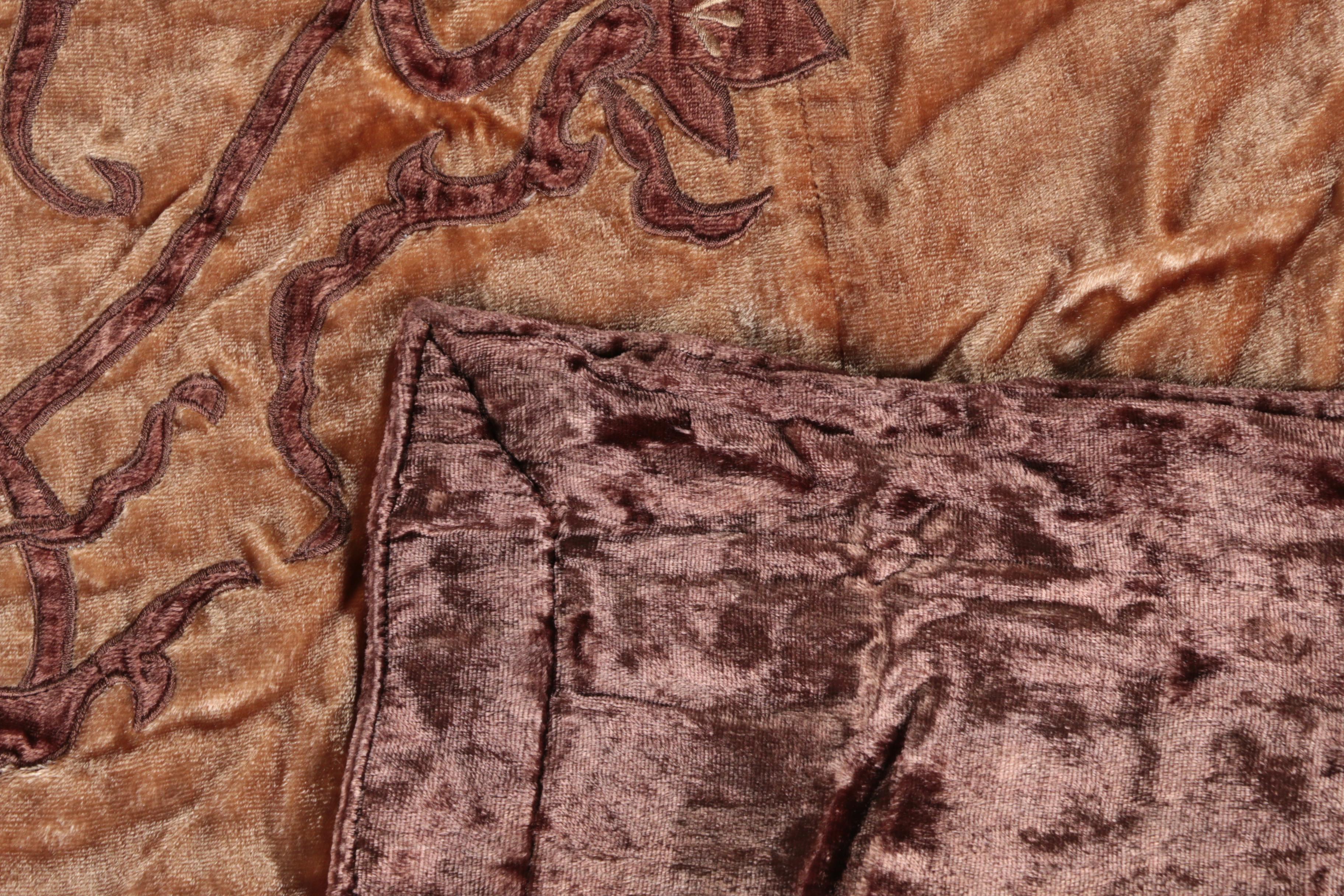 Appliqued Velvet Coverlets and Pillow Shams