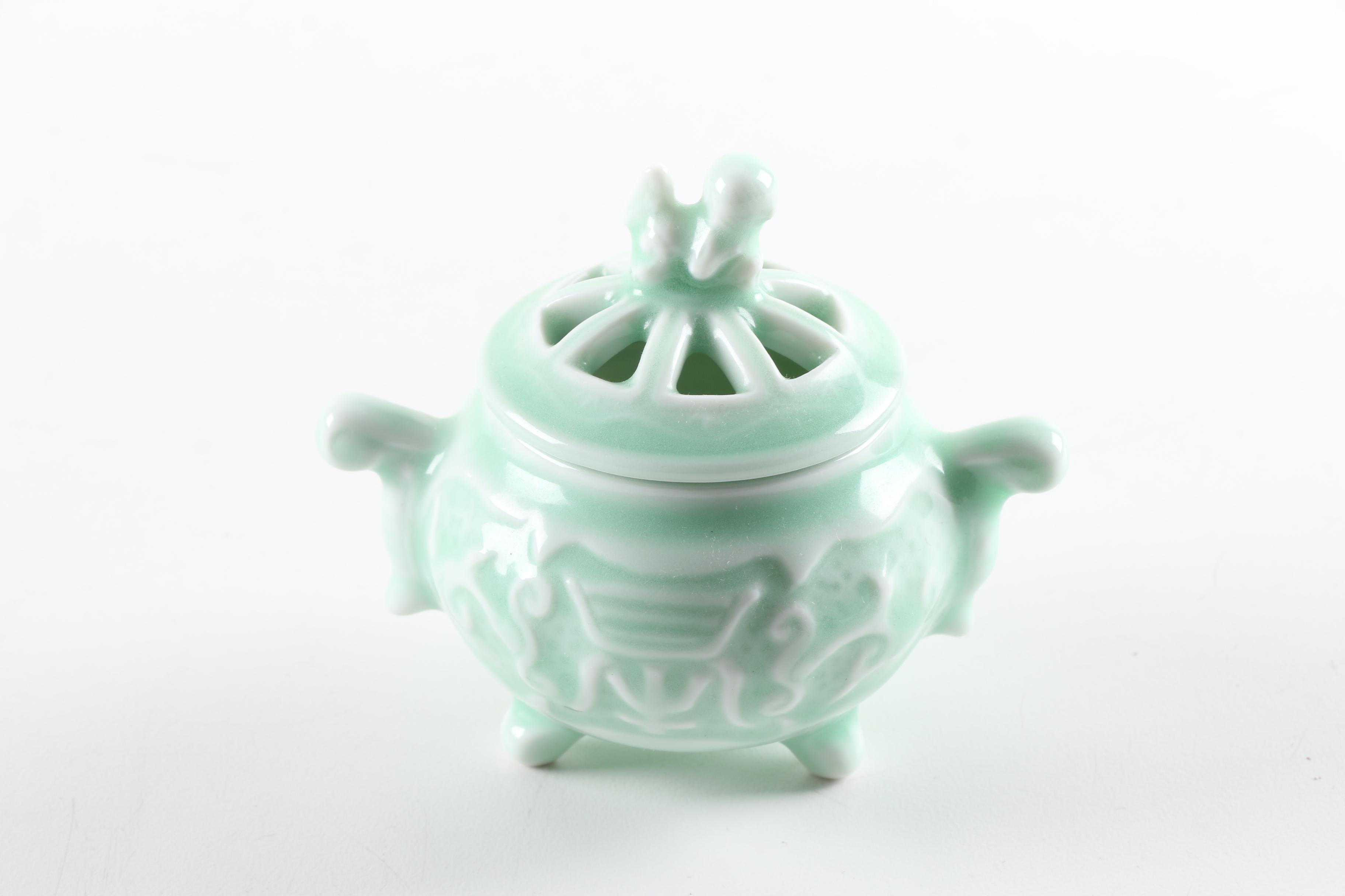 East Asian Ceramic Teapots and Incense Burner