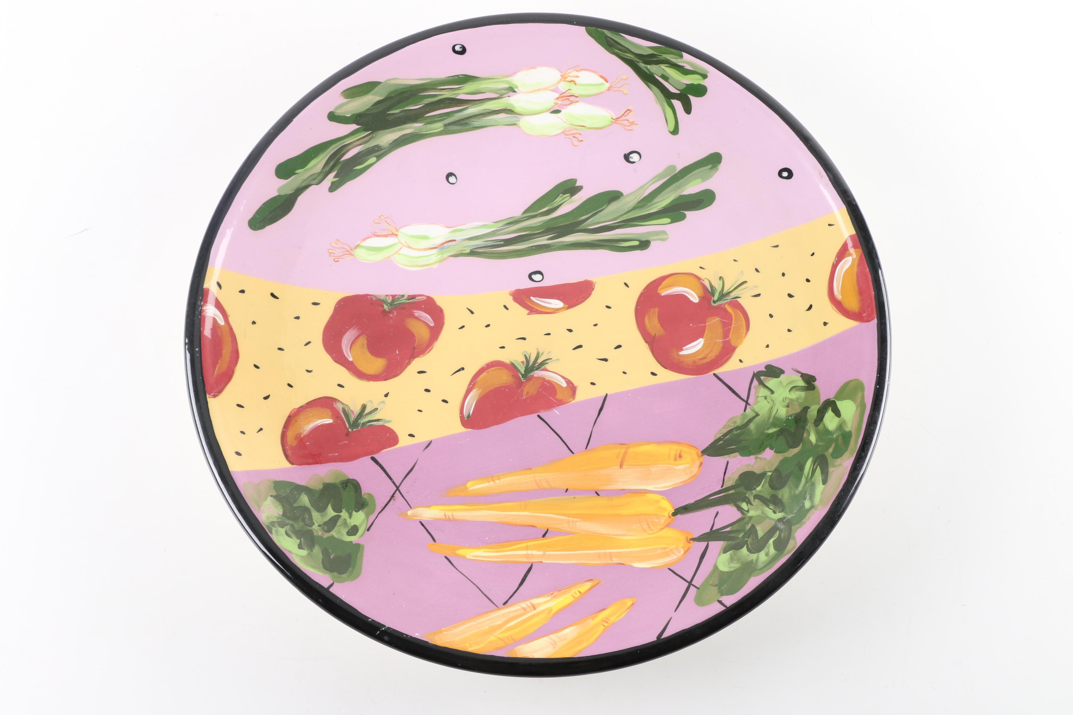 Hand-Painted Droll Designs Ceramic Bowl