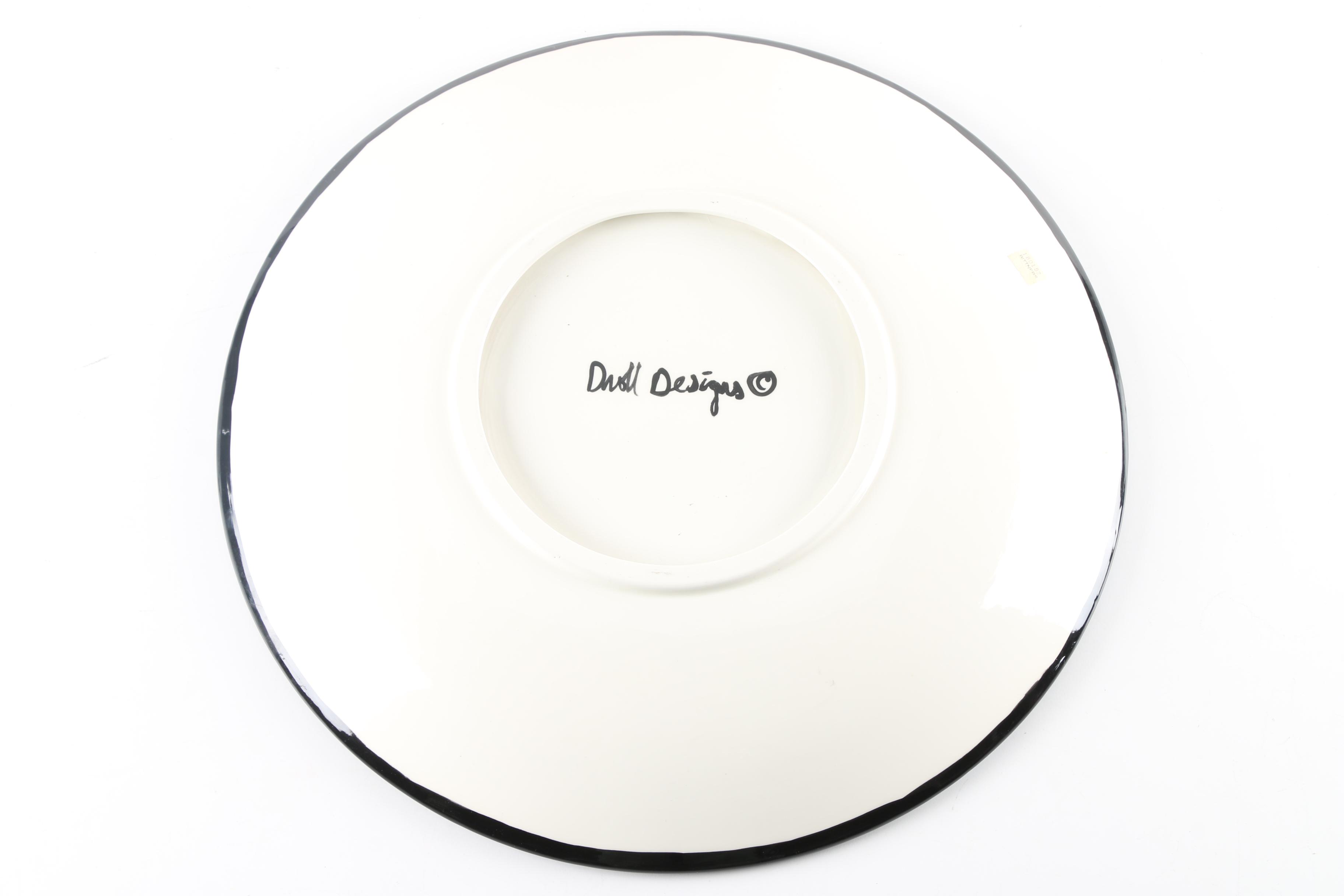 Hand-Painted Droll Designs Ceramic Bowl