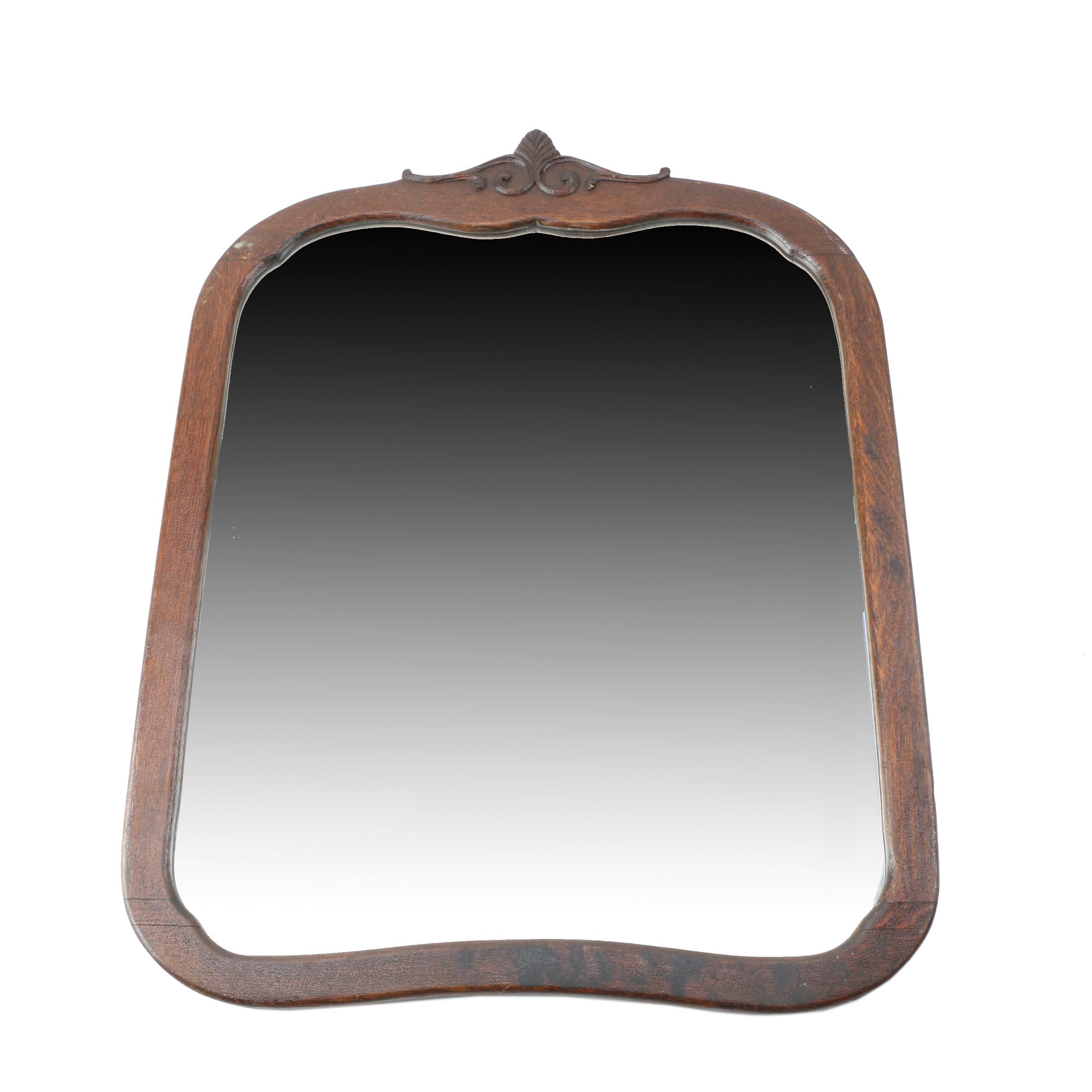 Antique Wood Framed Wall Mirror