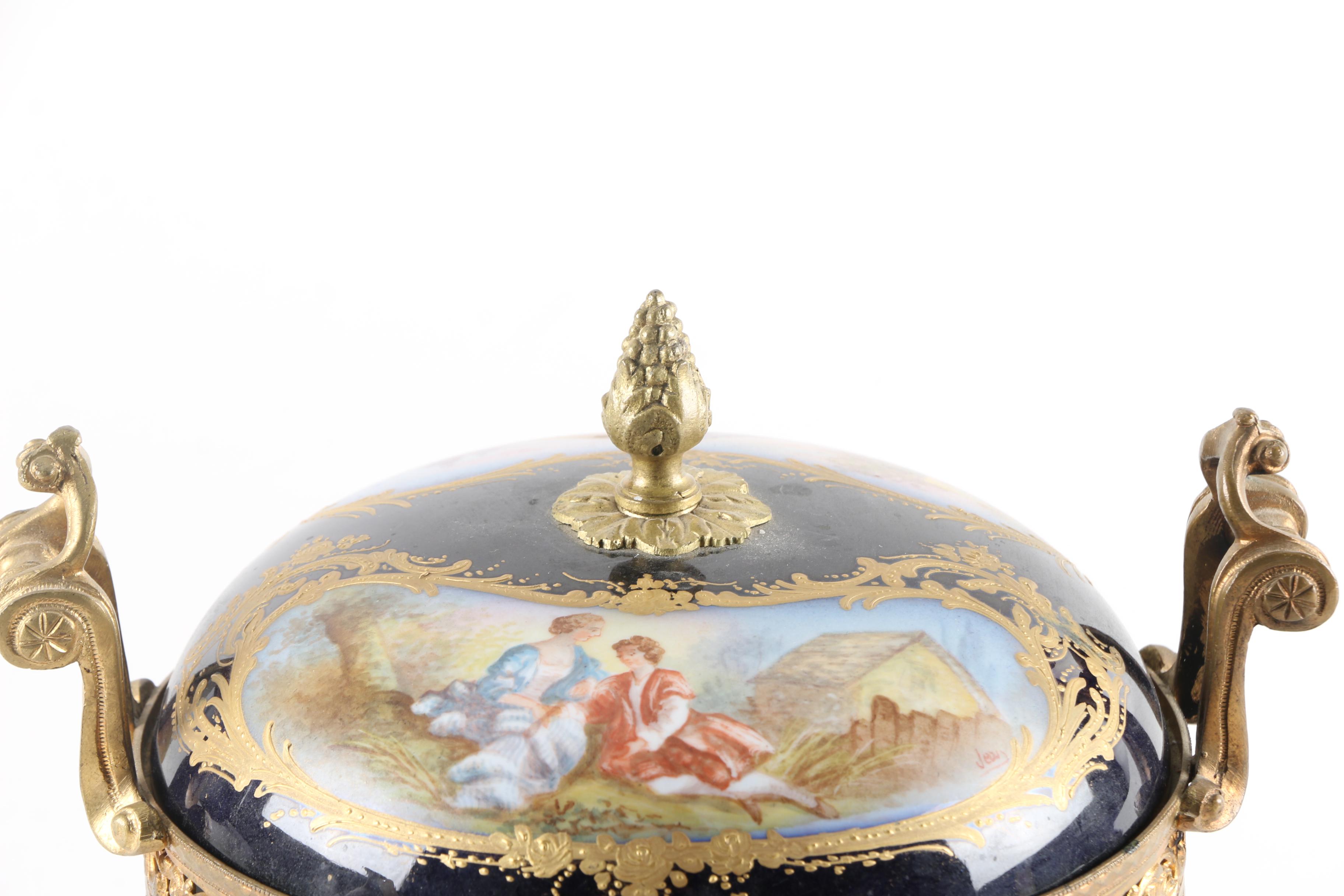 French Sevres Style Porcelain Lidded Potpourri