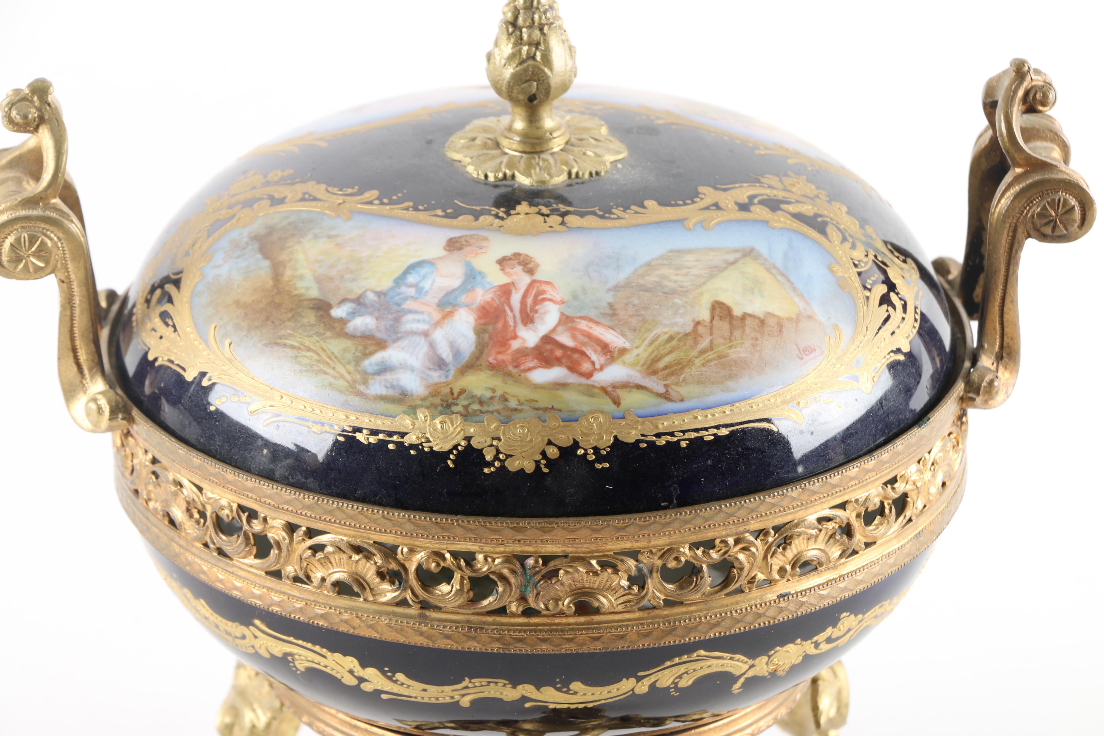 French Sevres Style Porcelain Lidded Potpourri