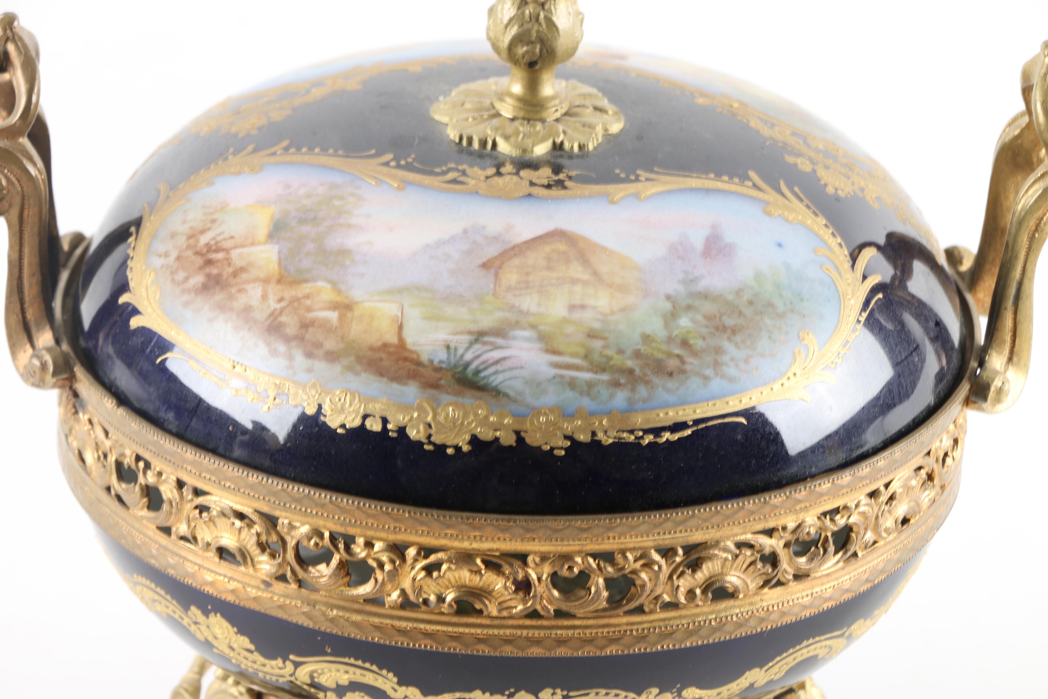 French Sevres Style Porcelain Lidded Potpourri